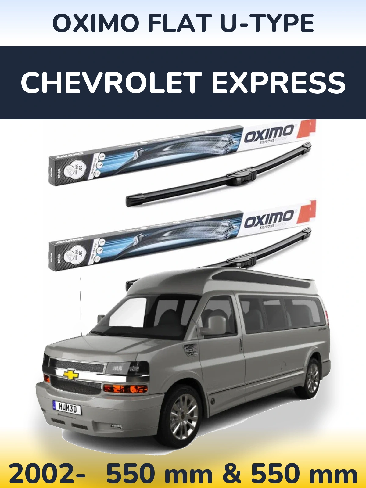 Torkarblad Oximo Flat U-type för Chevrolet Express