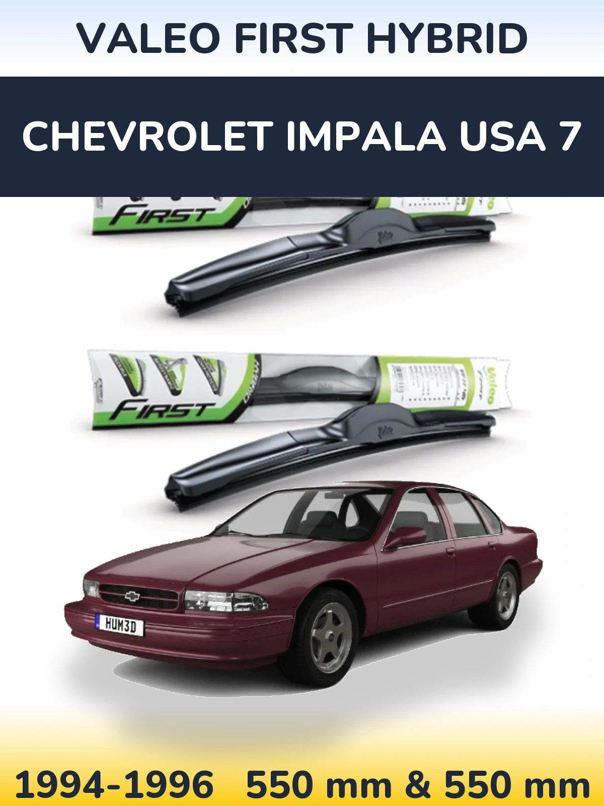 Torkarblad Valeo First Hybrid för Chevrolet Impala USA 7