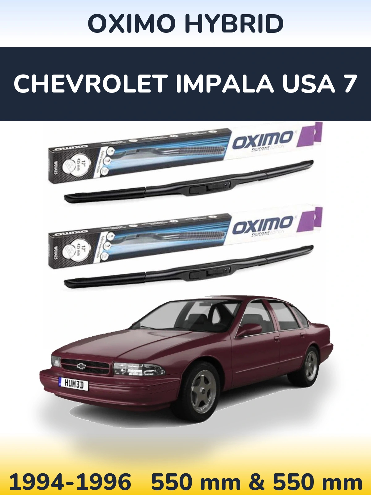 Torkarblad Oximo Hybrid för Chevrolet Impala USA 7