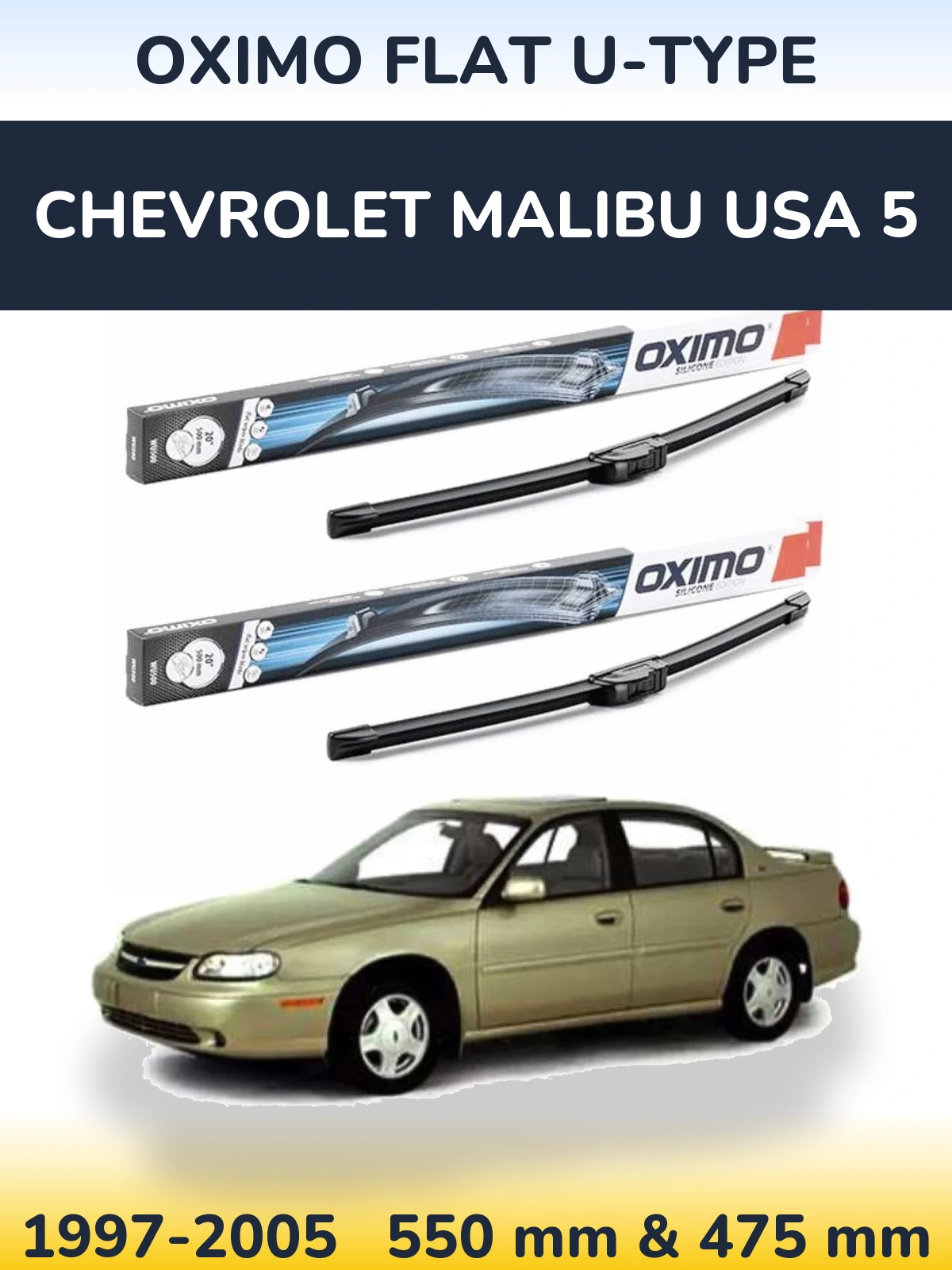 Torkarblad Oximo Flat U-type för Chevrolet Malibu USA 5