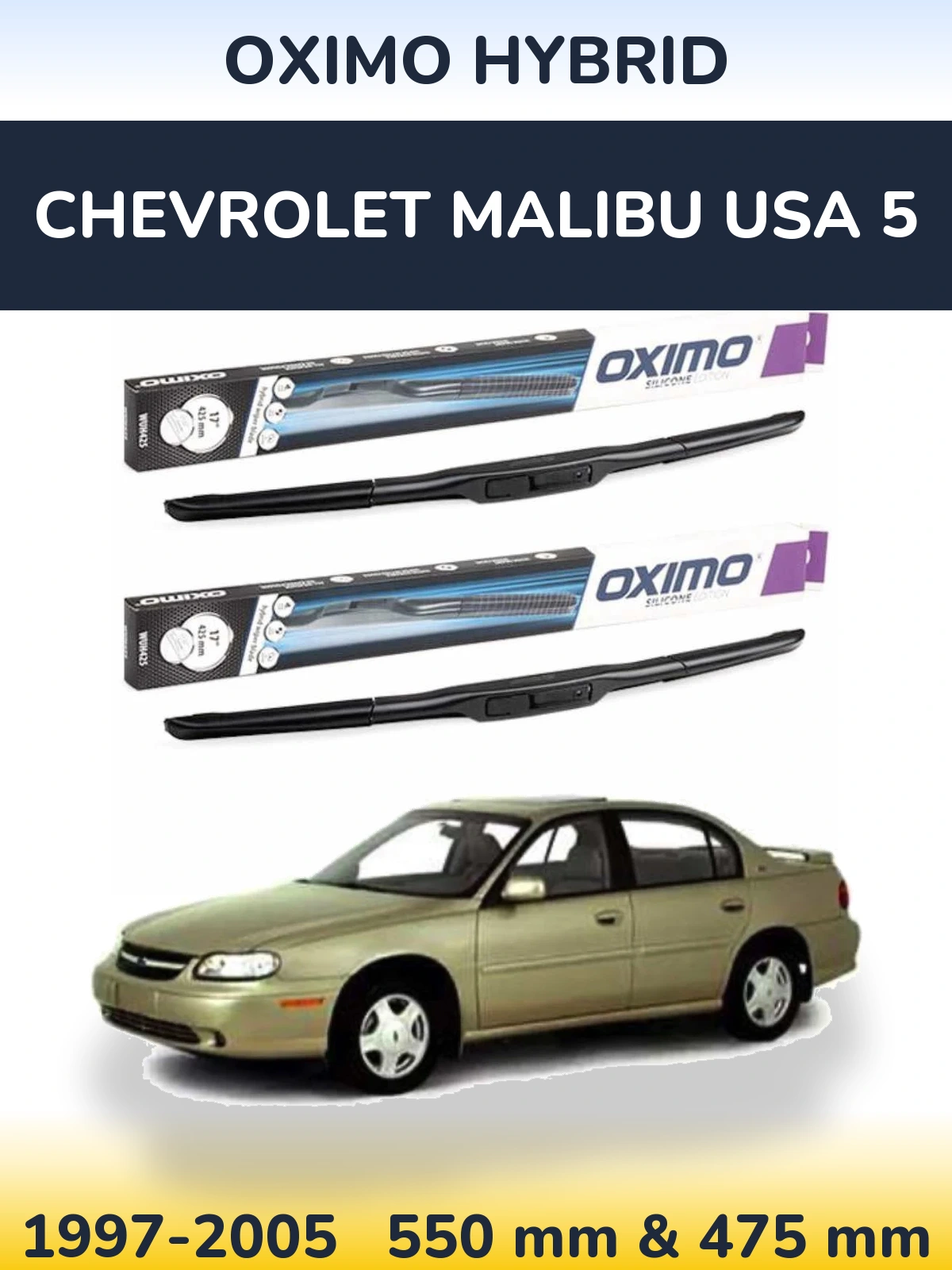 Torkarblad Oximo Hybrid för Chevrolet Malibu USA 5