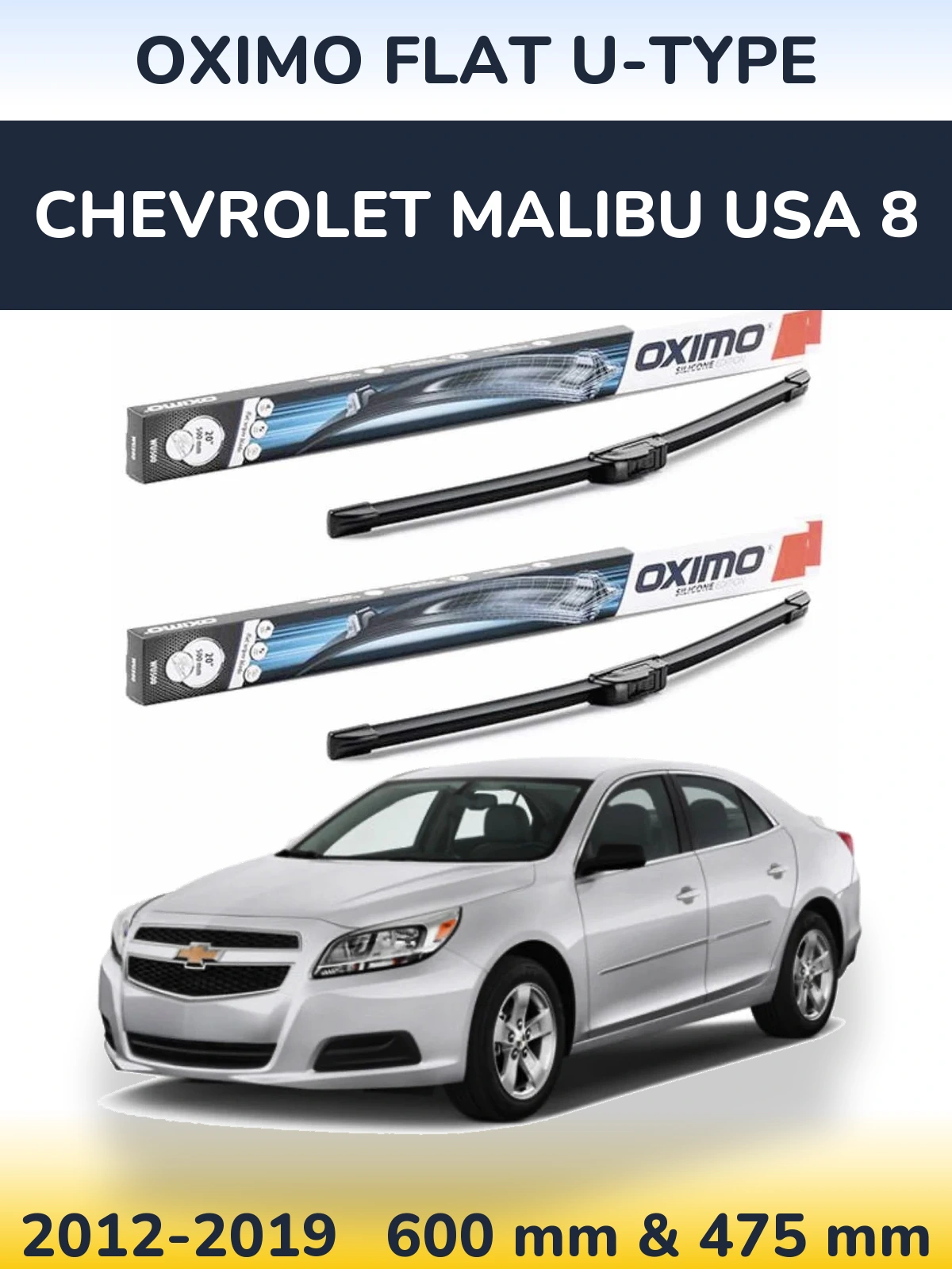 Torkarblad Oximo Flat U-type för Chevrolet Malibu USA 8
