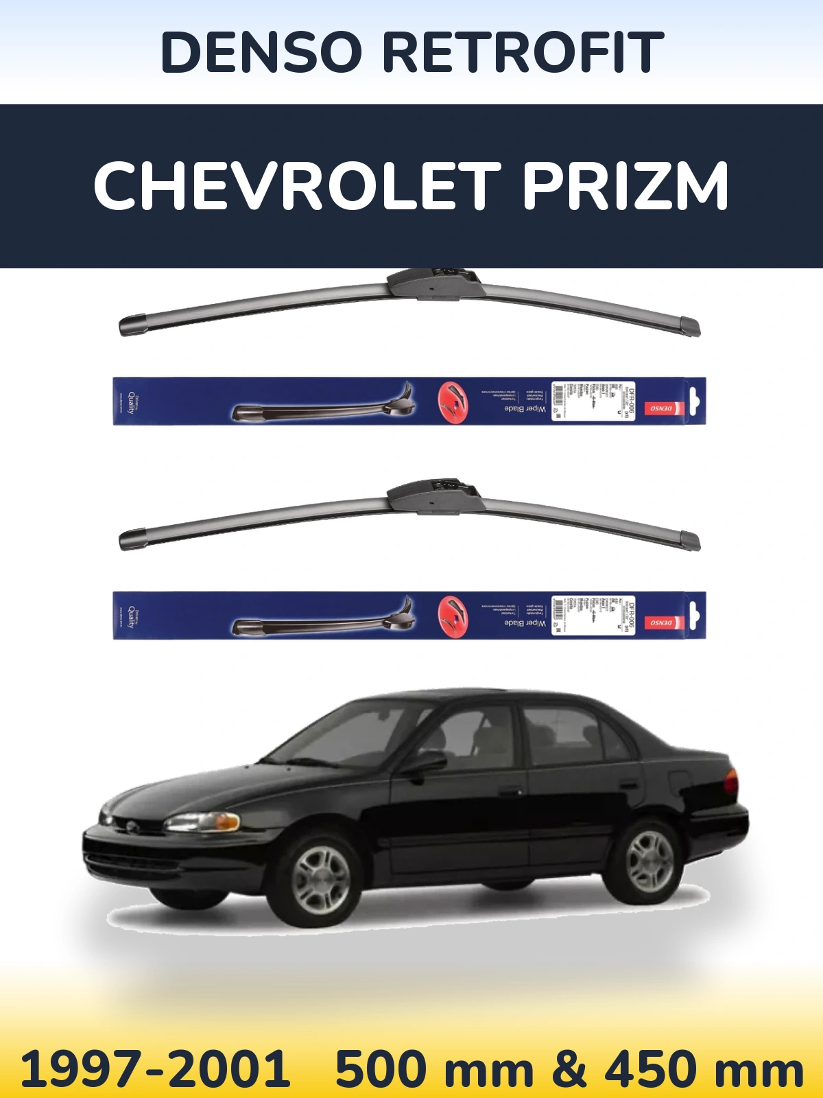 Комплект передних дворников Denso Retrofit 500 & 450 мм для Chevrolet Prizm 1997-2001
