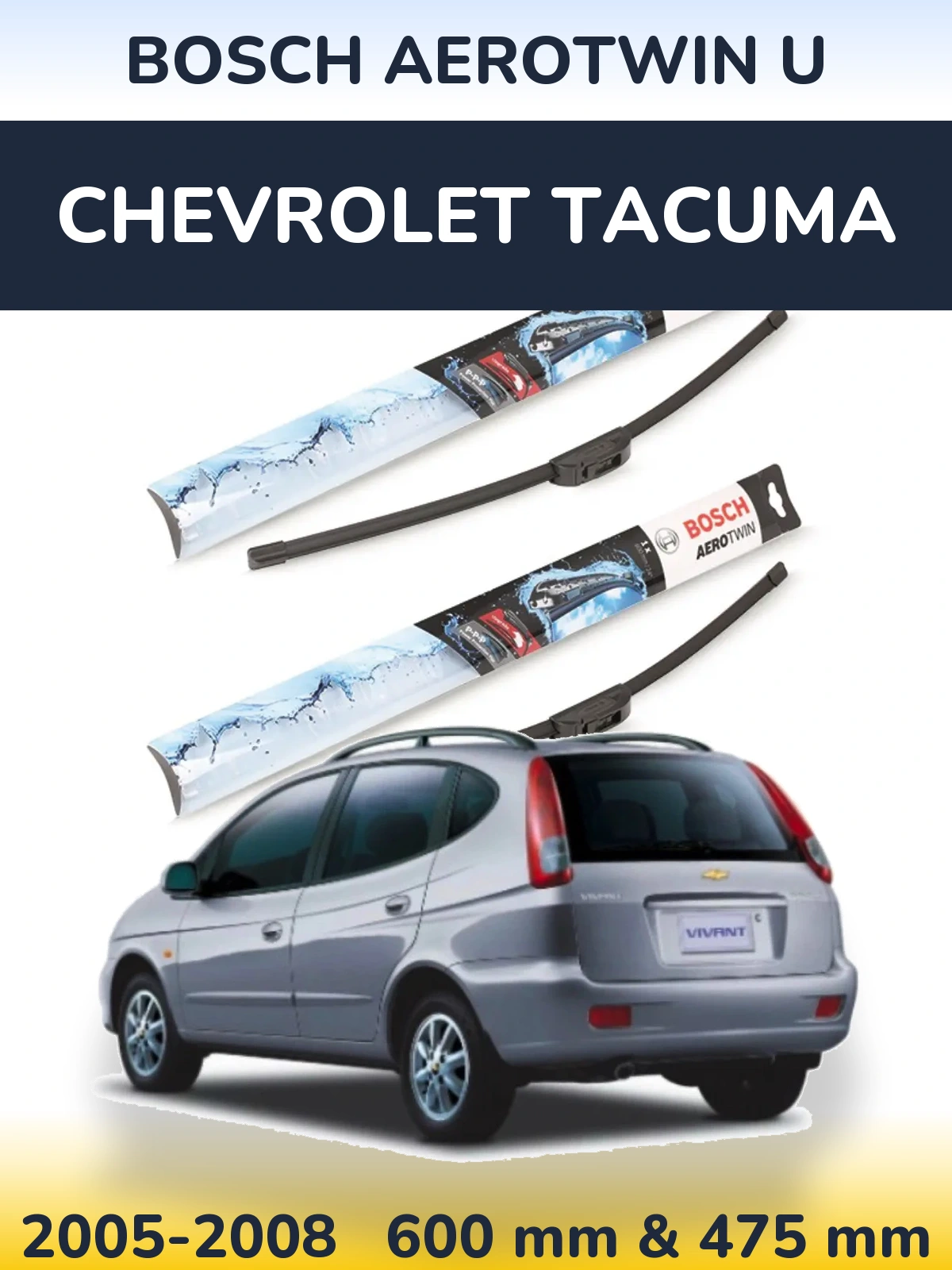 Torkarblad BOSCH AeroTwin U för Chevrolet Tacuma