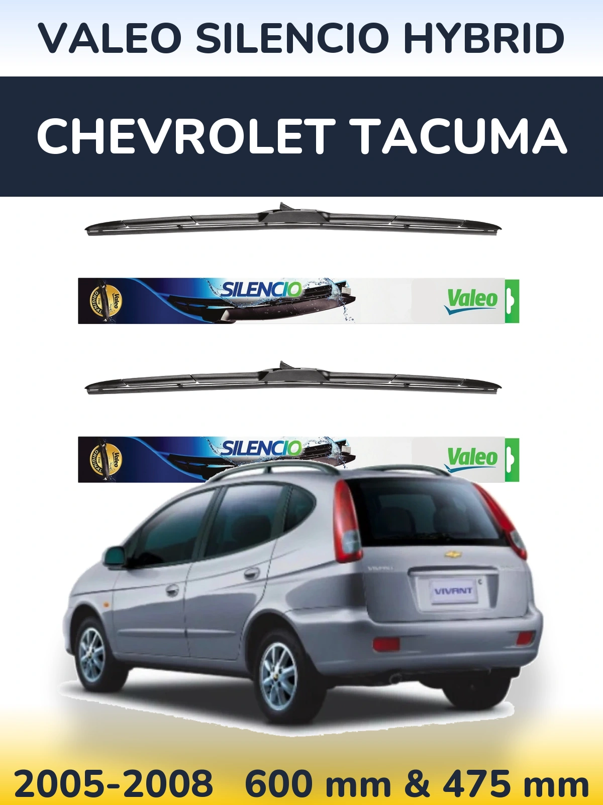 Torkarblad Valeo Silencio Hybrid för Chevrolet Tacuma