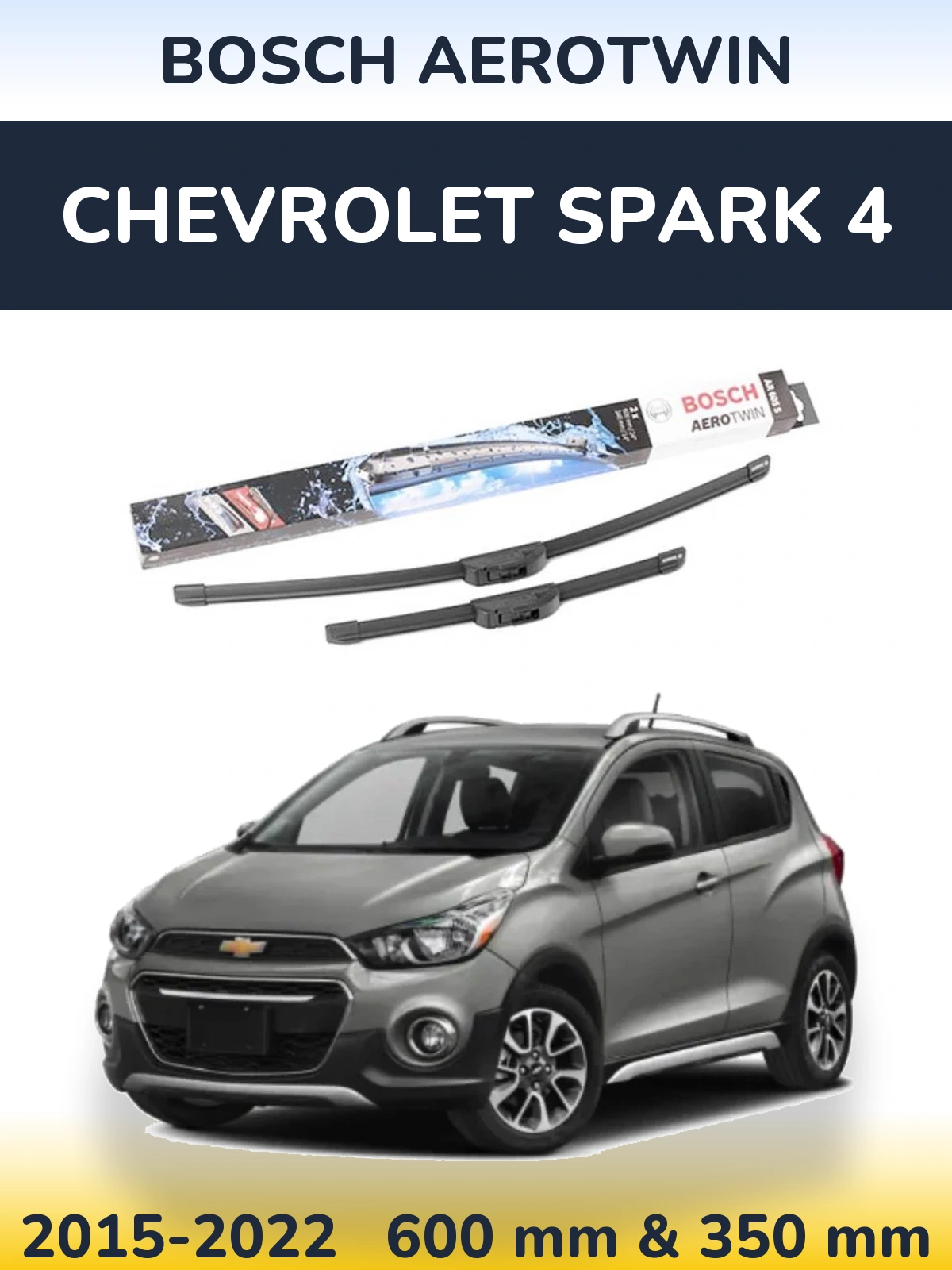 Комплект передніх щіток BOSCH AeroTwin 600 & 350 мм для Chevrolet Spark 4 2015-2022