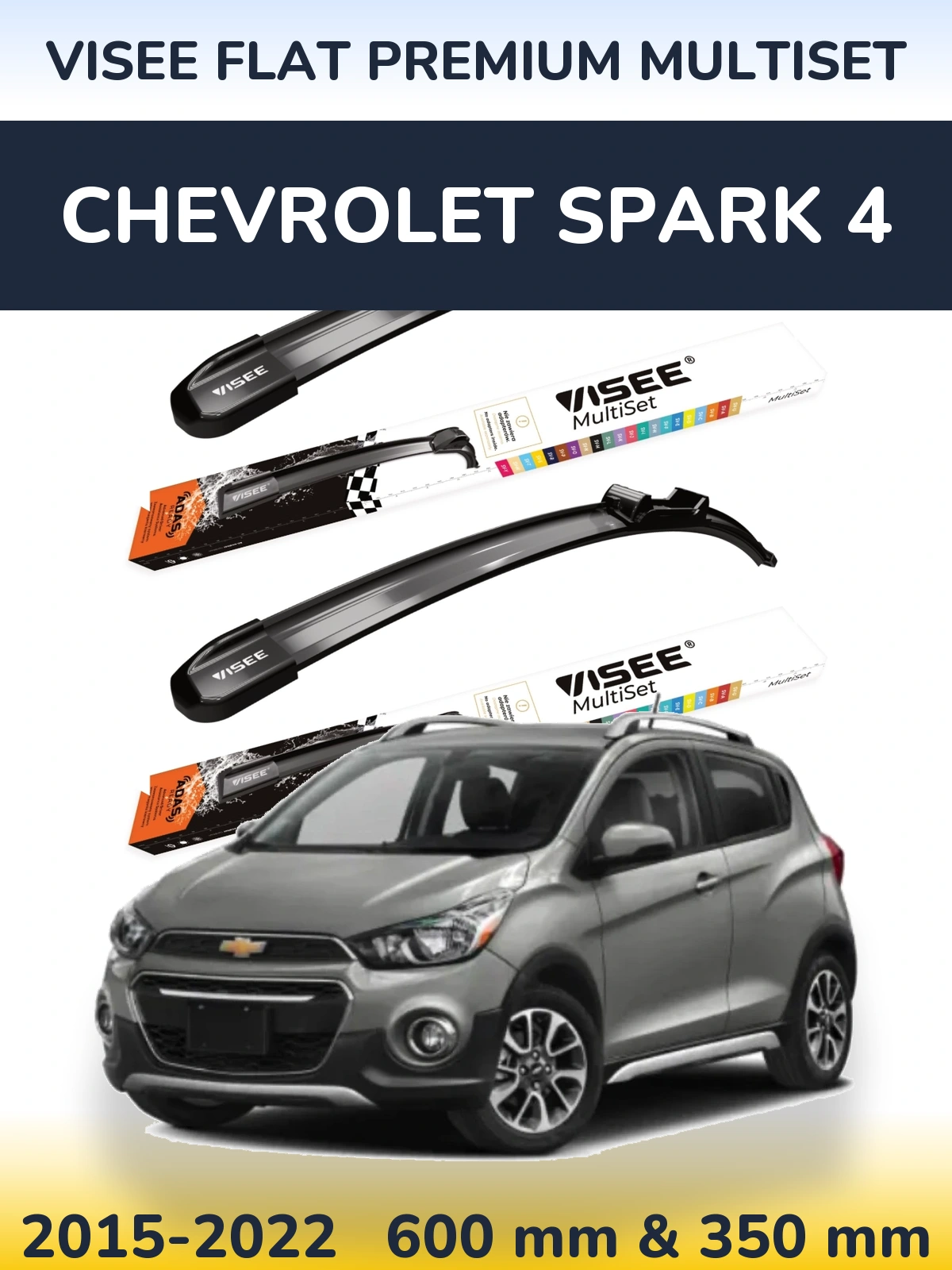 Torkarblad VISEE FLAT PREMIUM MultiSet för Chevrolet Spark 4