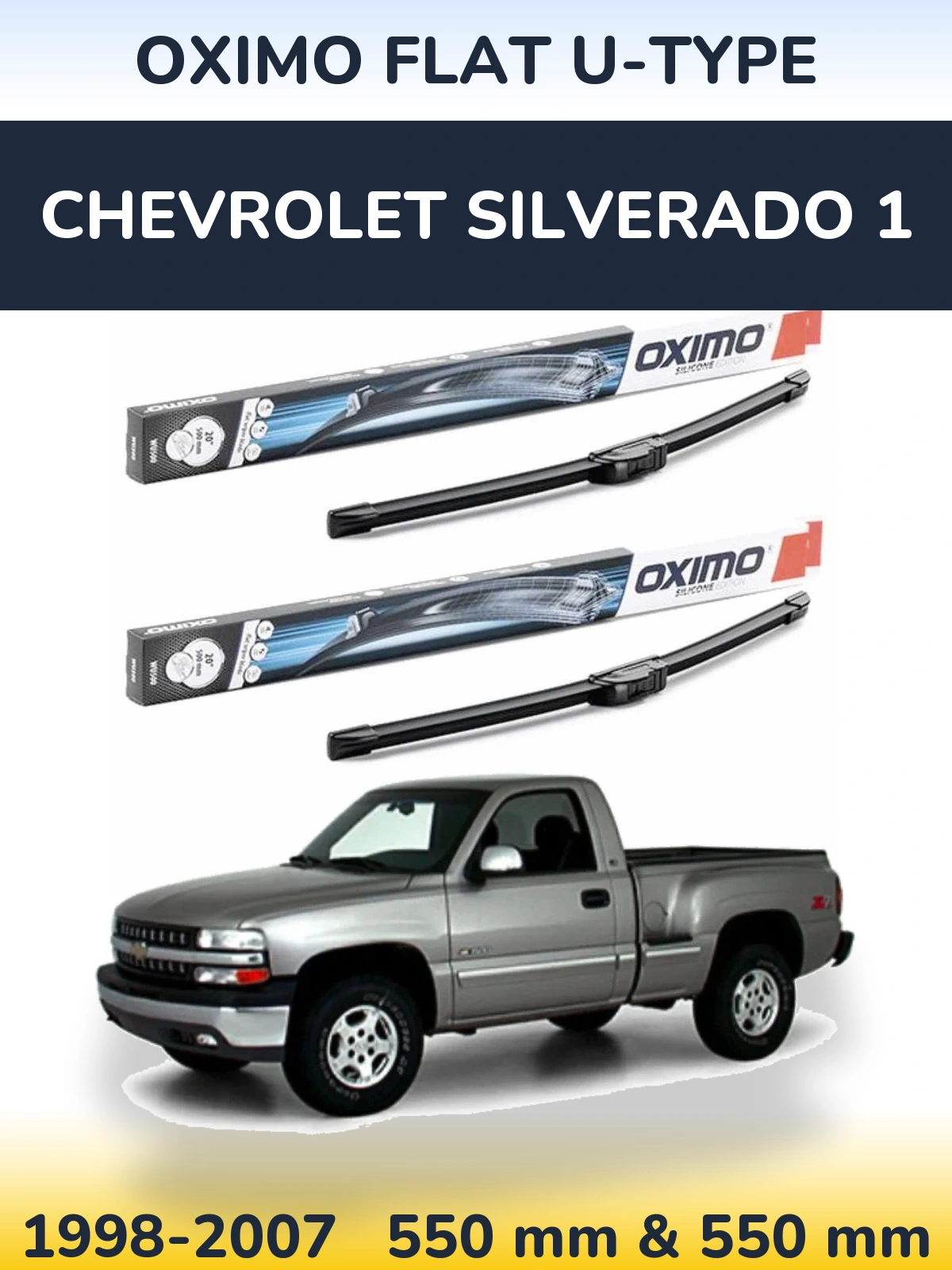 Torkarblad Oximo Flat U-type för Chevrolet Silverado 1