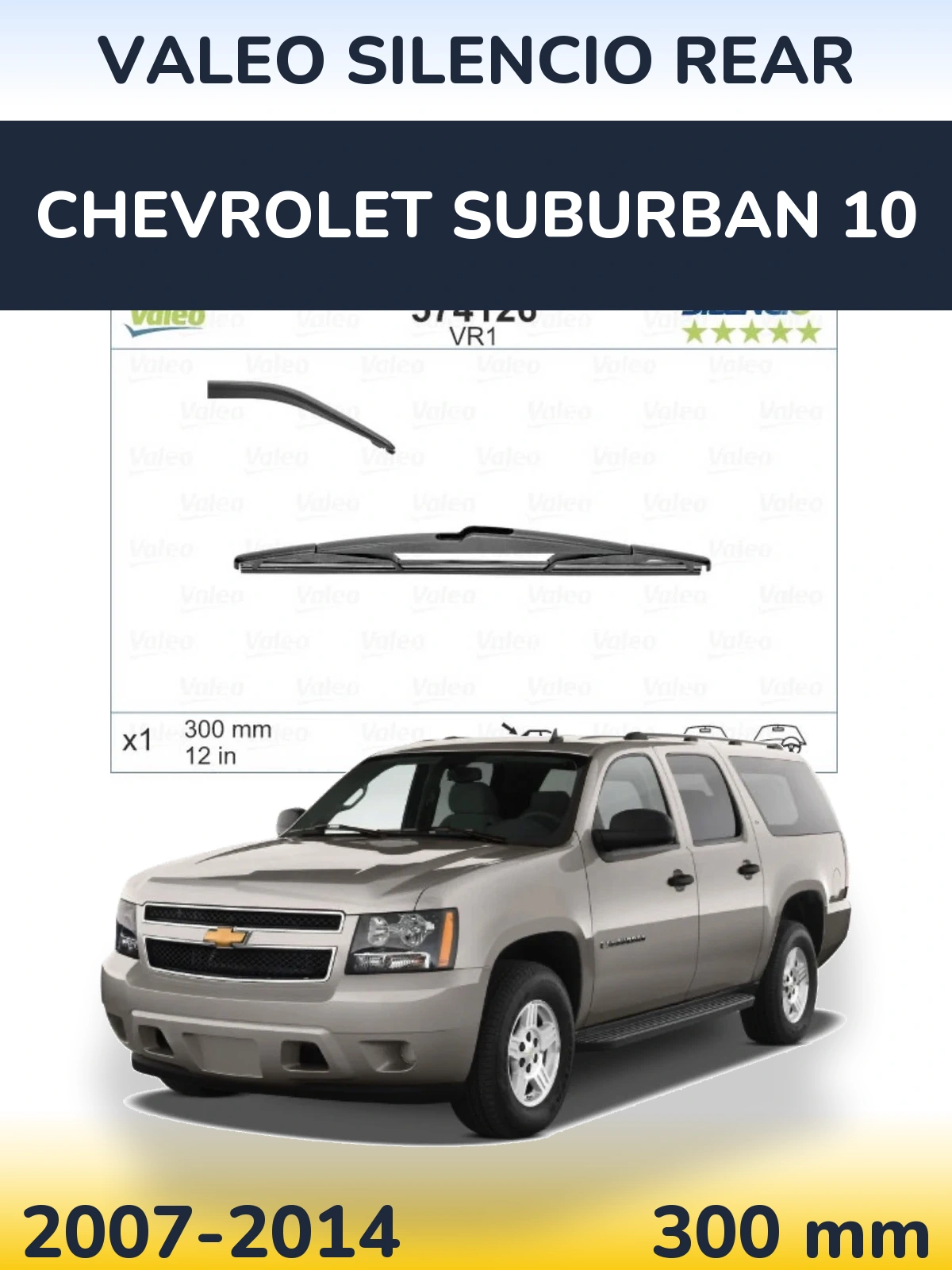 Torkarblad Valeo Silencio Rear för Chevrolet Suburban 10