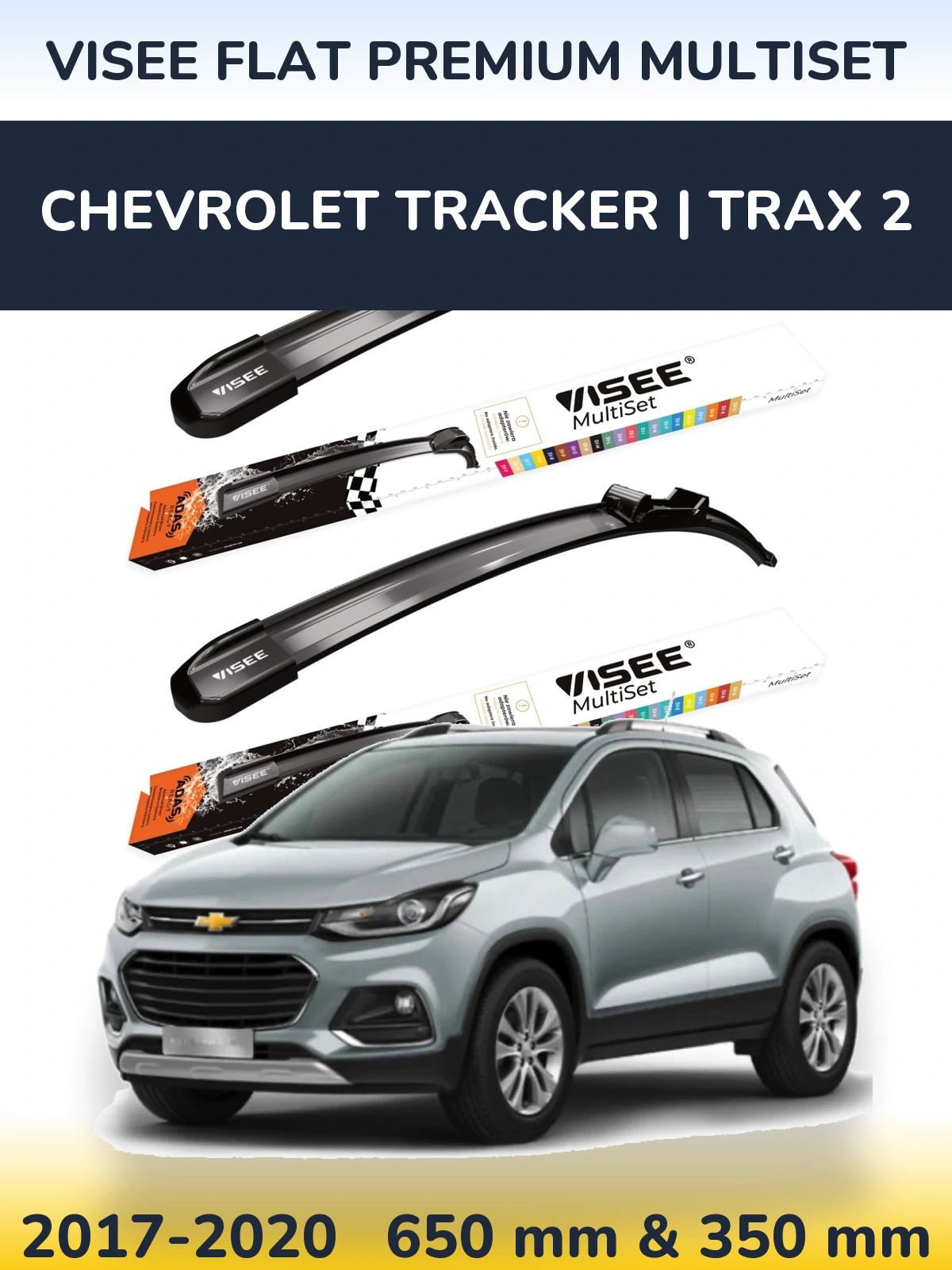 Torkarblad VISEE FLAT PREMIUM MultiSet för Chevrolet Tracker | Trax 2