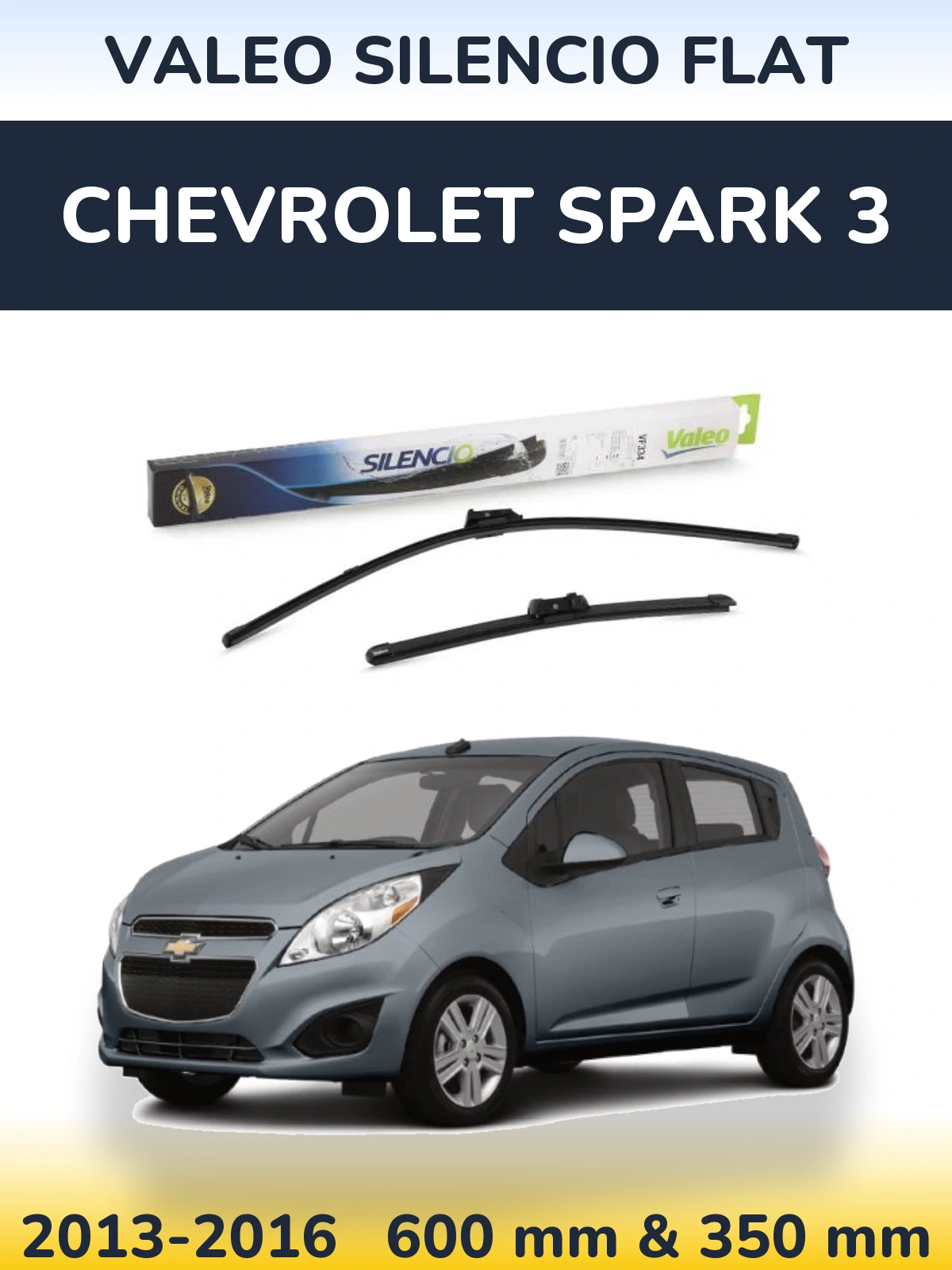 Torkarblad Valeo Silencio Flat för Chevrolet Spark 3