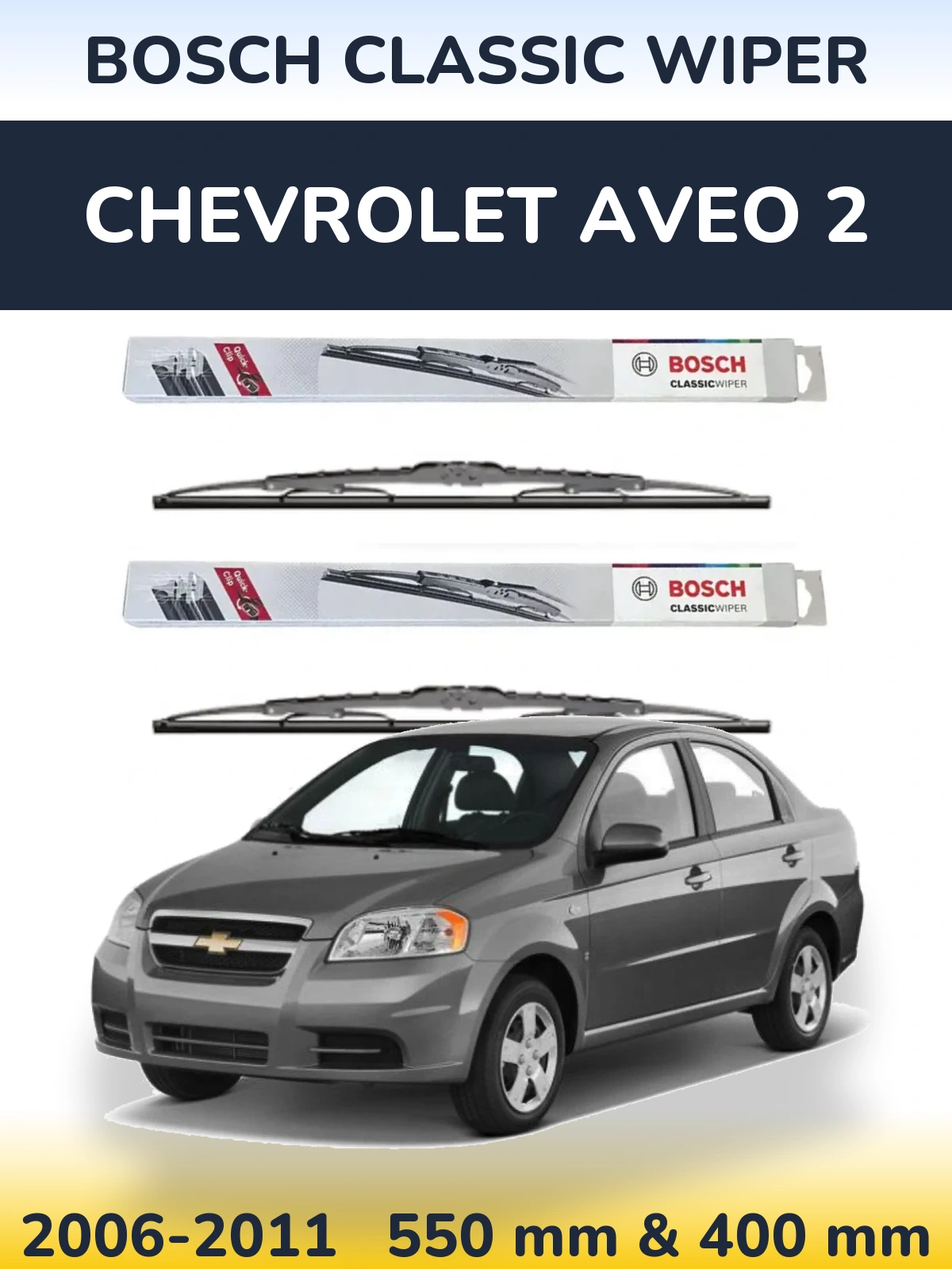 Torkarblad BOSCH Classic Wiper för Chevrolet Aveo 2