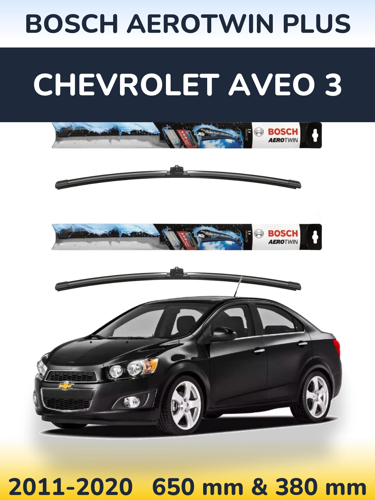 Torkarblad BOSCH AeroTwin Plus för Chevrolet Aveo 3