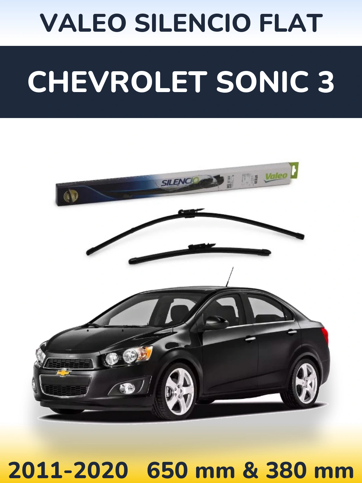 Torkarblad Valeo Silencio Flat för Chevrolet Sonic 3