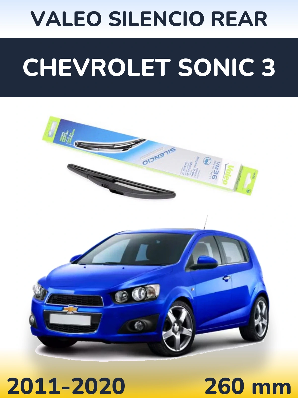 Torkarblad Valeo Silencio Rear för Chevrolet Sonic 3