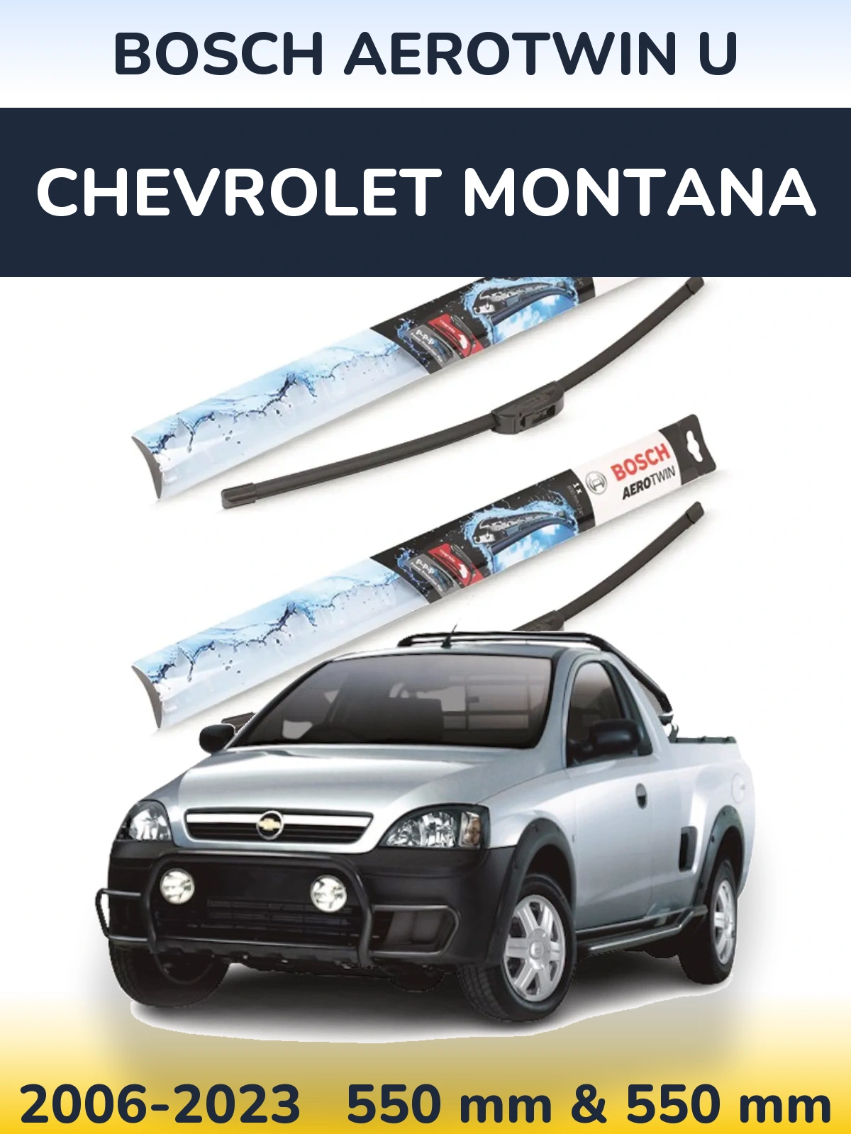Комплект передніх щіток BOSCH AeroTwin U 550 & 550 мм для Chevrolet Montana 2006-2023