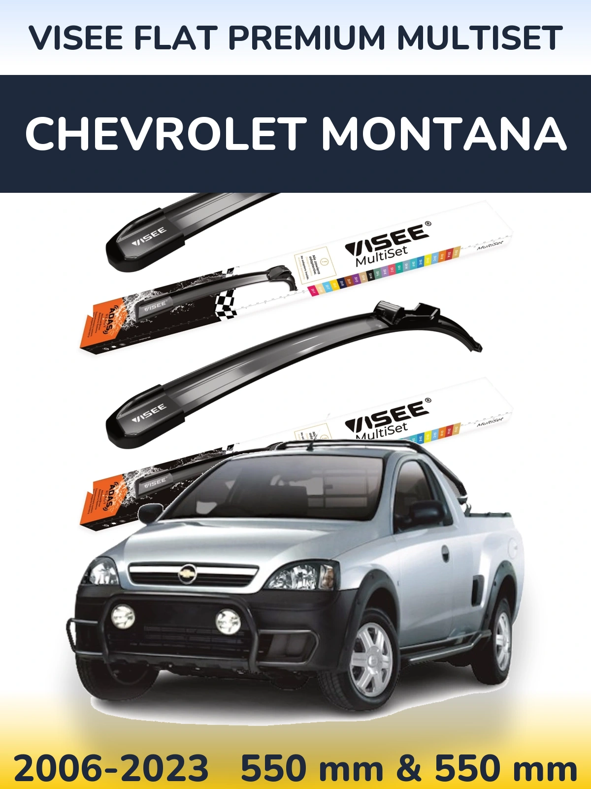 Torkarblad VISEE FLAT PREMIUM MultiSet för Chevrolet Montana
