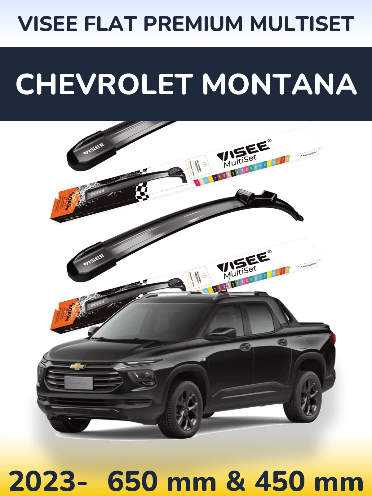 Torkarblad VISEE FLAT PREMIUM MultiSet för Chevrolet Montana
