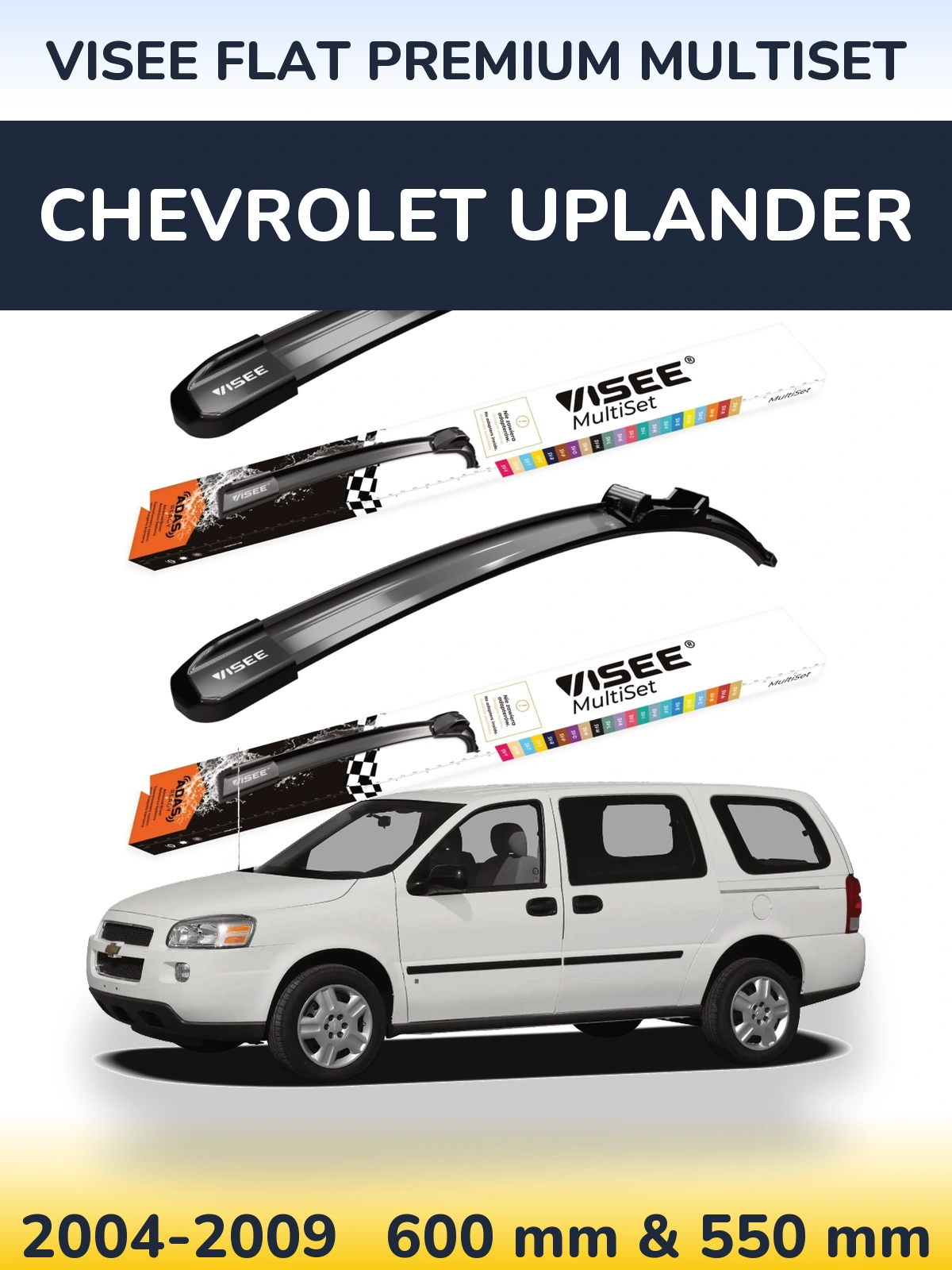Torkarblad VISEE FLAT PREMIUM MultiSet för Chevrolet Uplander