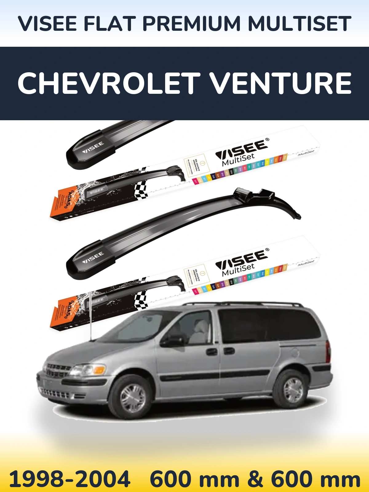 Torkarblad VISEE FLAT PREMIUM MultiSet för Chevrolet Venture