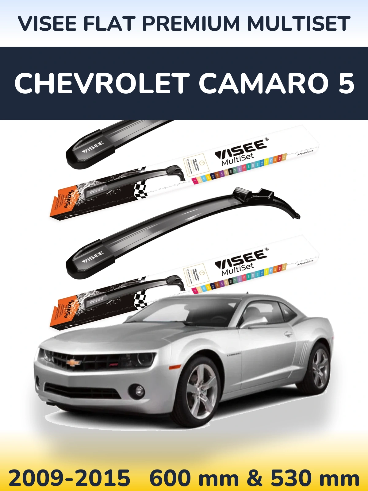 Torkarblad VISEE FLAT PREMIUM MultiSet för Chevrolet Camaro 5