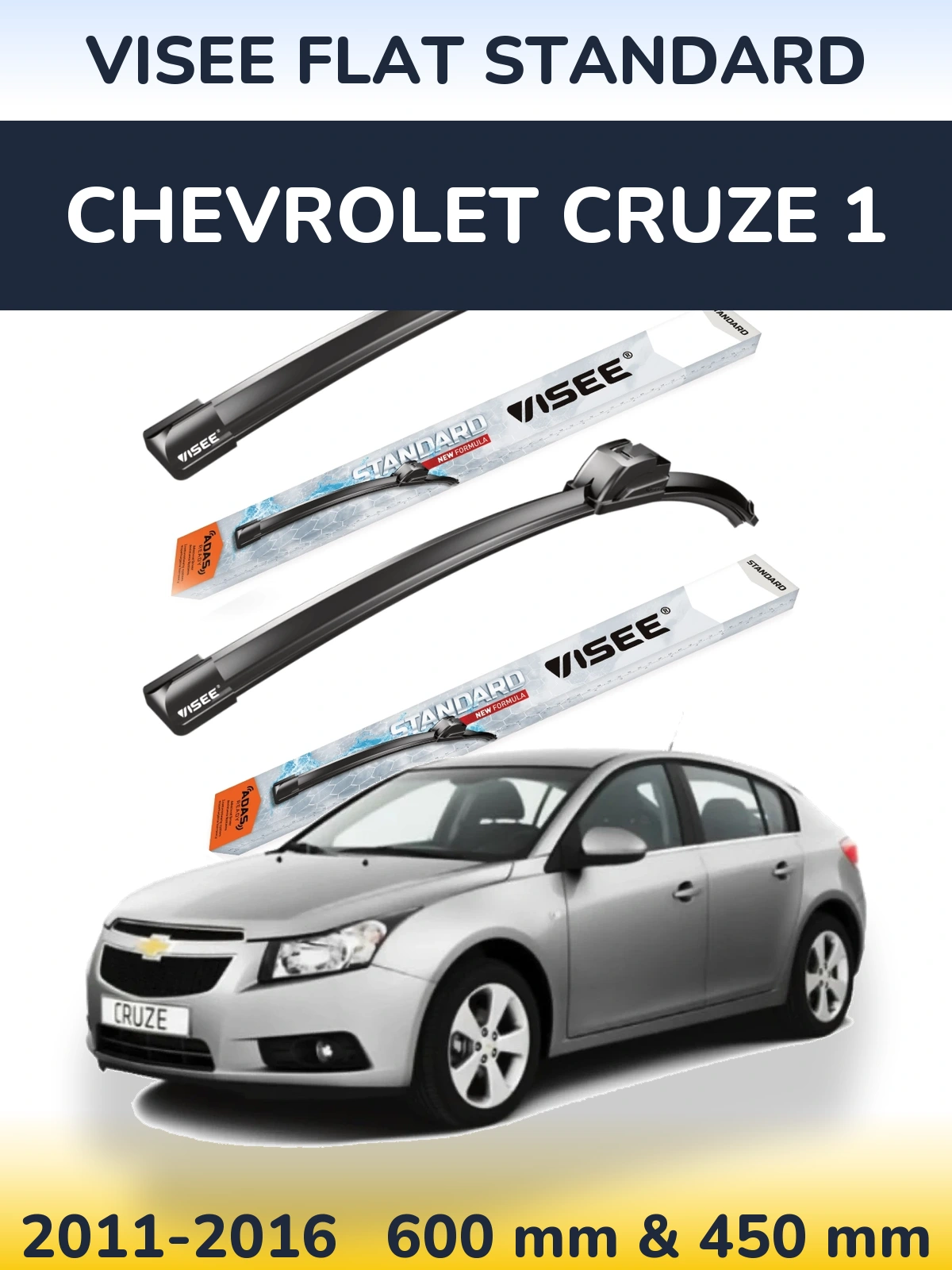 Torkarblad VISEE FLAT STANDARD för Chevrolet Cruze 1