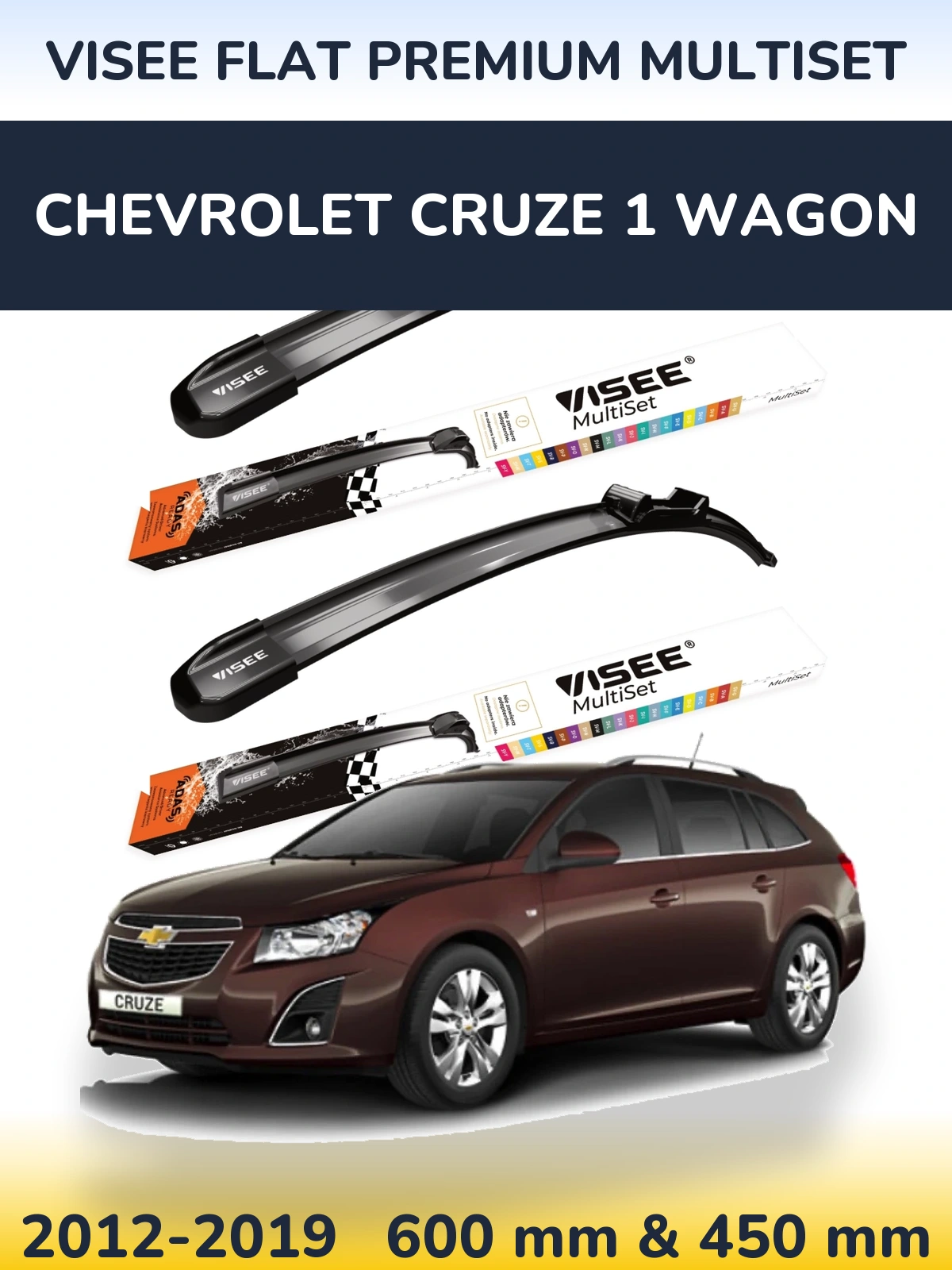 Torkarblad VISEE FLAT PREMIUM MultiSet för Chevrolet Cruze 1 Wagon