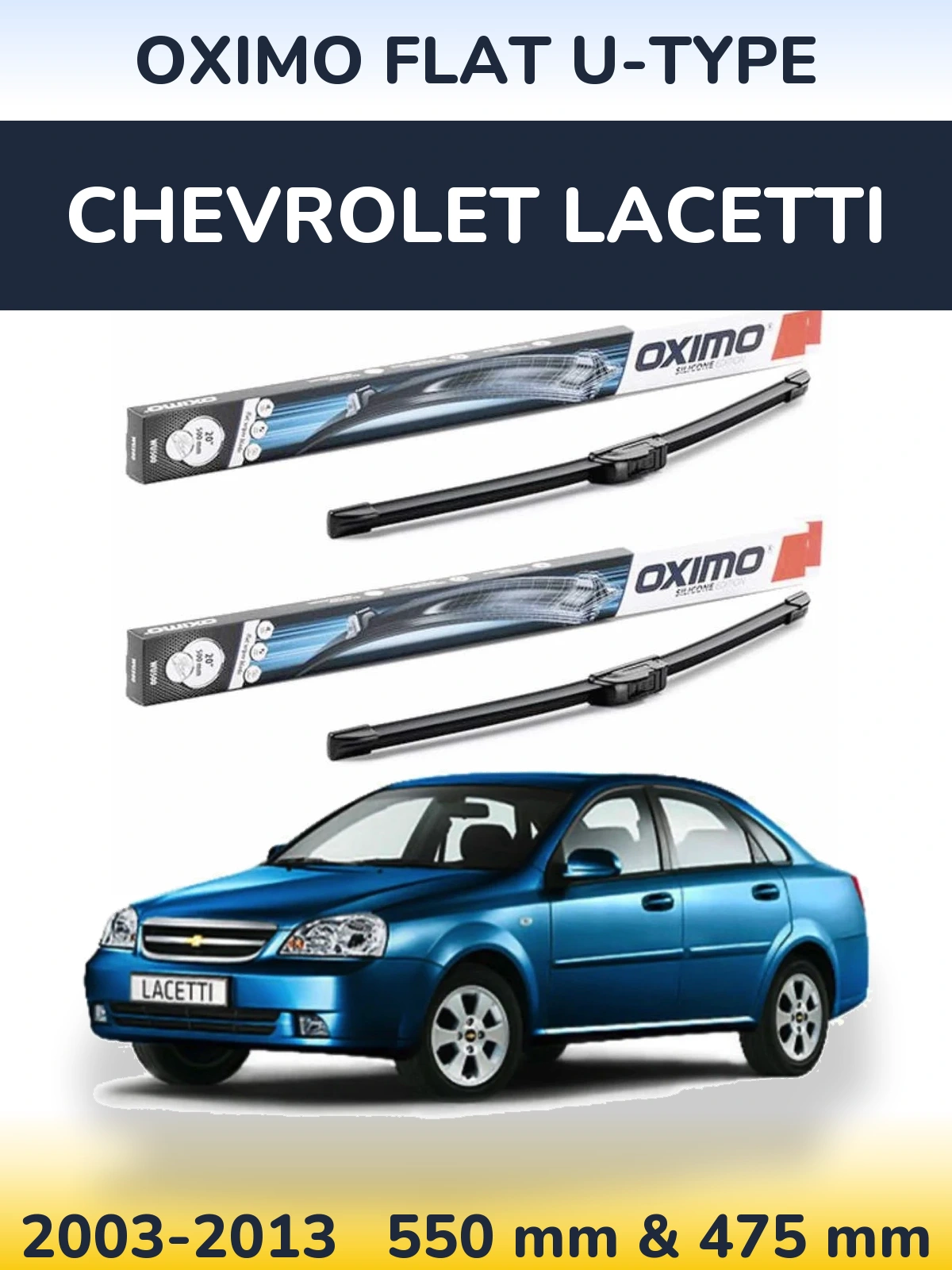 Torkarblad Oximo Flat U-type för Chevrolet Lacetti