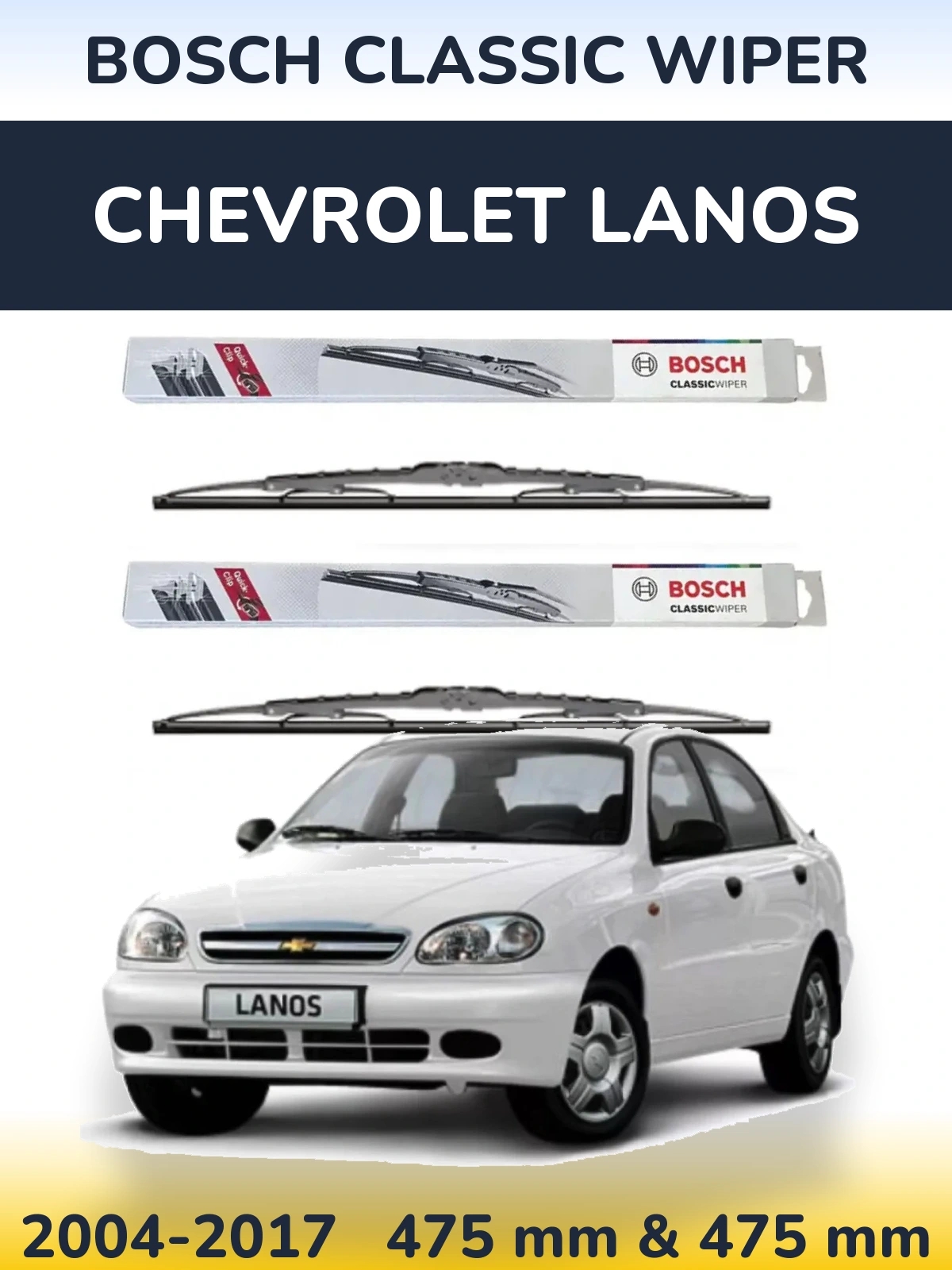 Torkarblad BOSCH Classic Wiper för Chevrolet Lanos