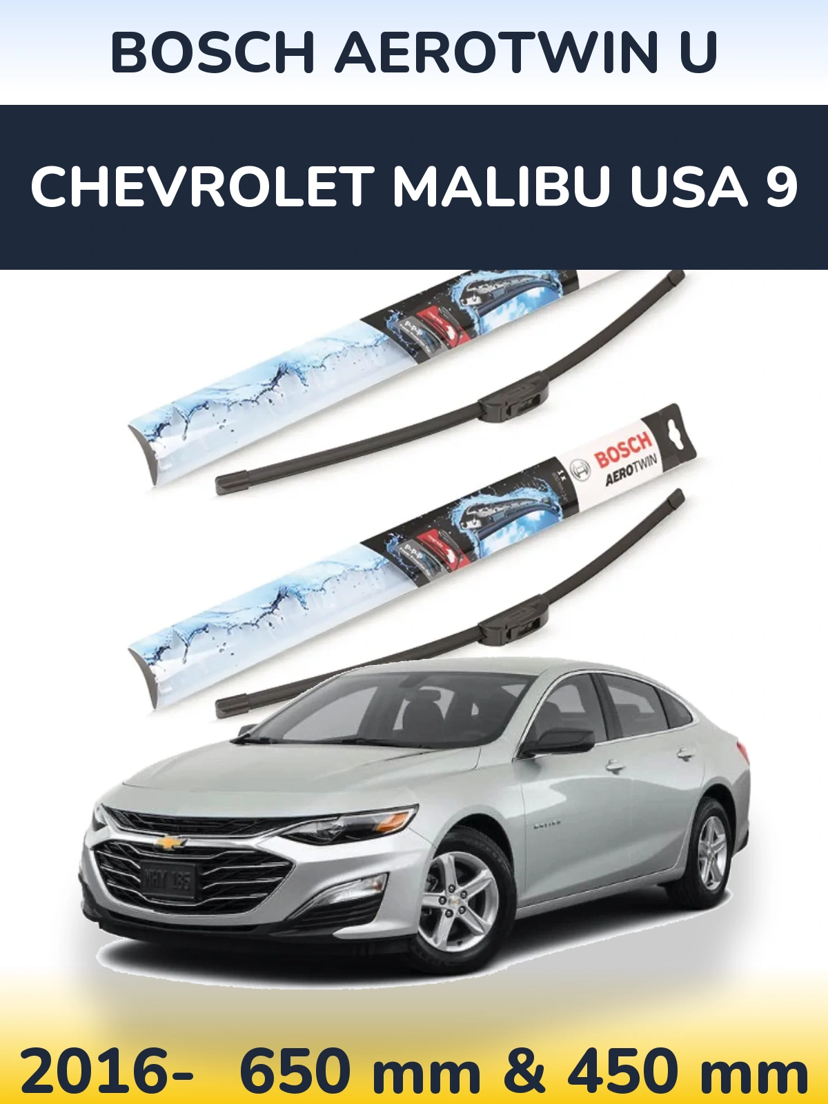 Torkarblad BOSCH AeroTwin U för Chevrolet Malibu USA 9