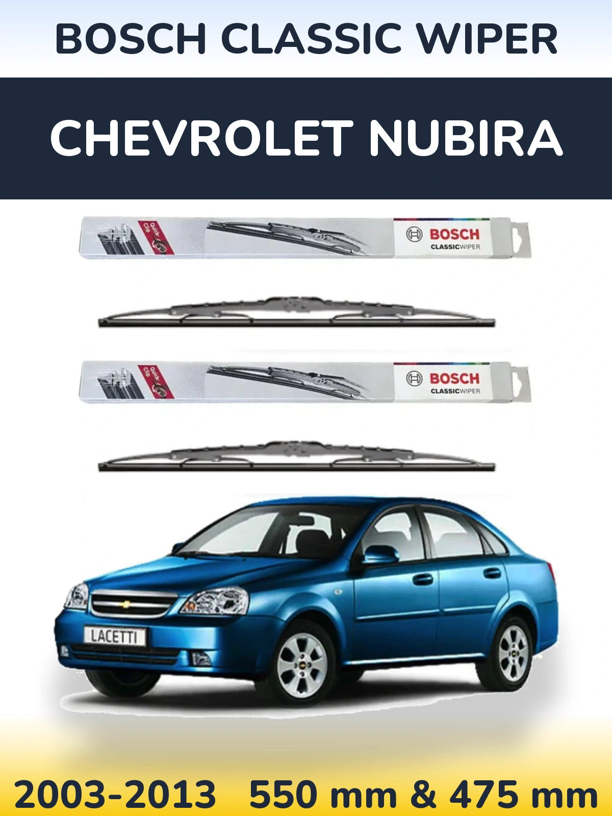 Torkarblad BOSCH Classic Wiper för Chevrolet Nubira