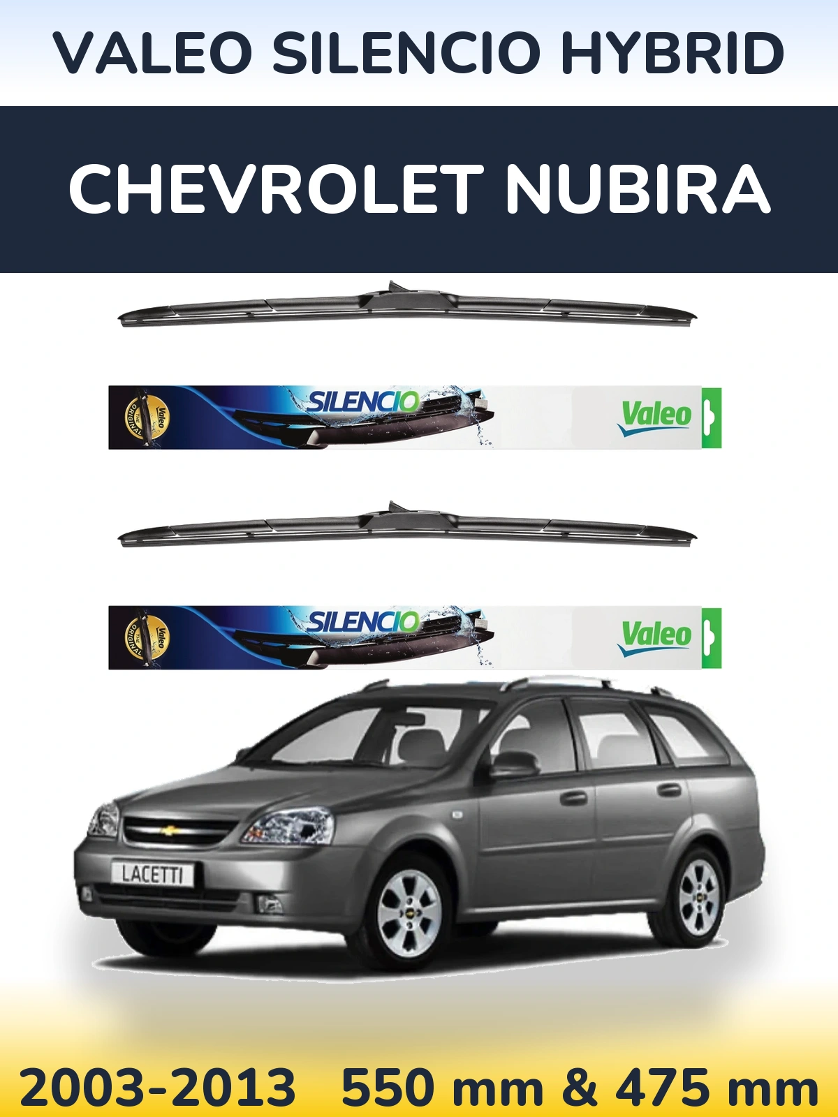 Torkarblad Valeo Silencio Hybrid för Chevrolet Nubira