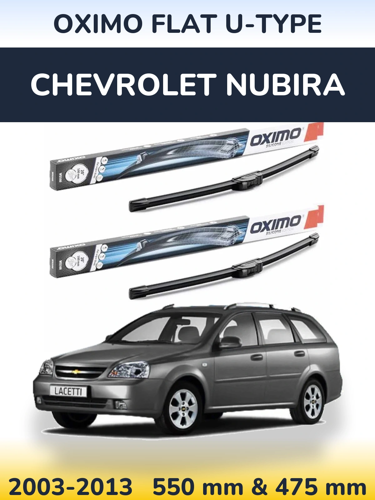 Torkarblad Oximo Flat U-type för Chevrolet Nubira
