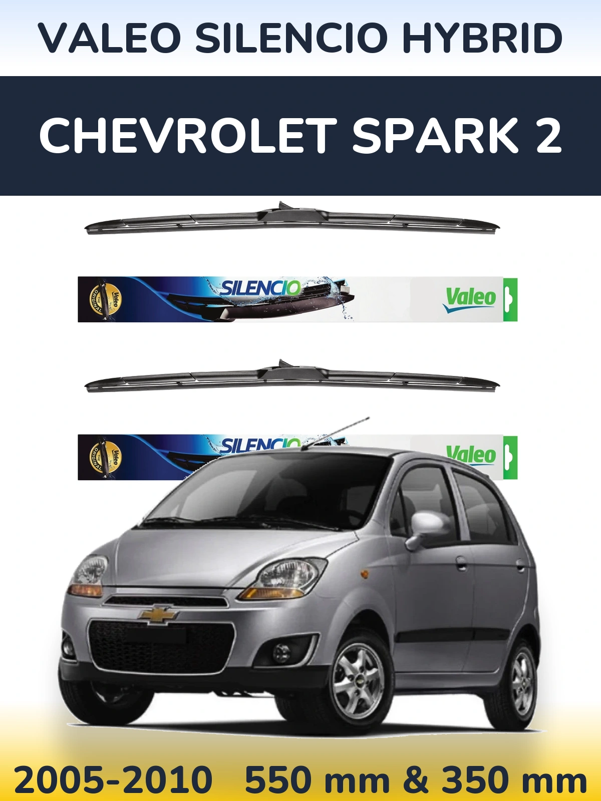 Torkarblad Valeo Silencio Hybrid för Chevrolet Spark 2