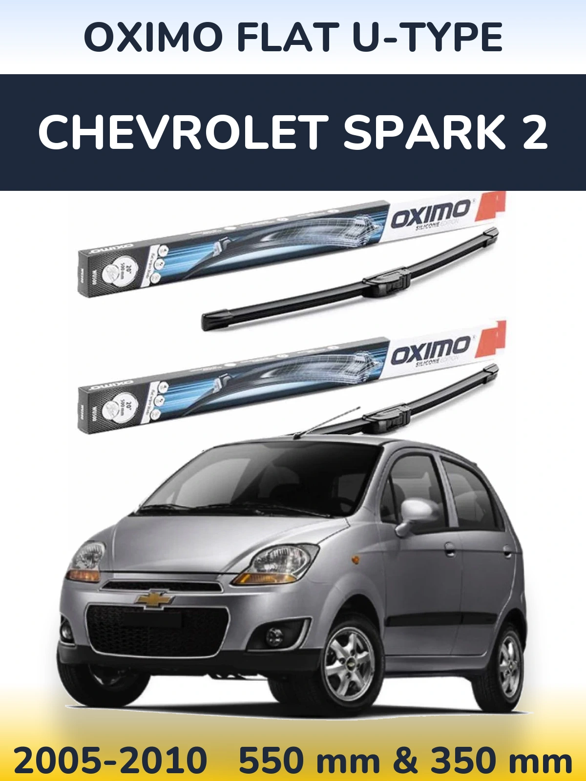 Torkarblad Oximo Flat U-type för Chevrolet Spark 2