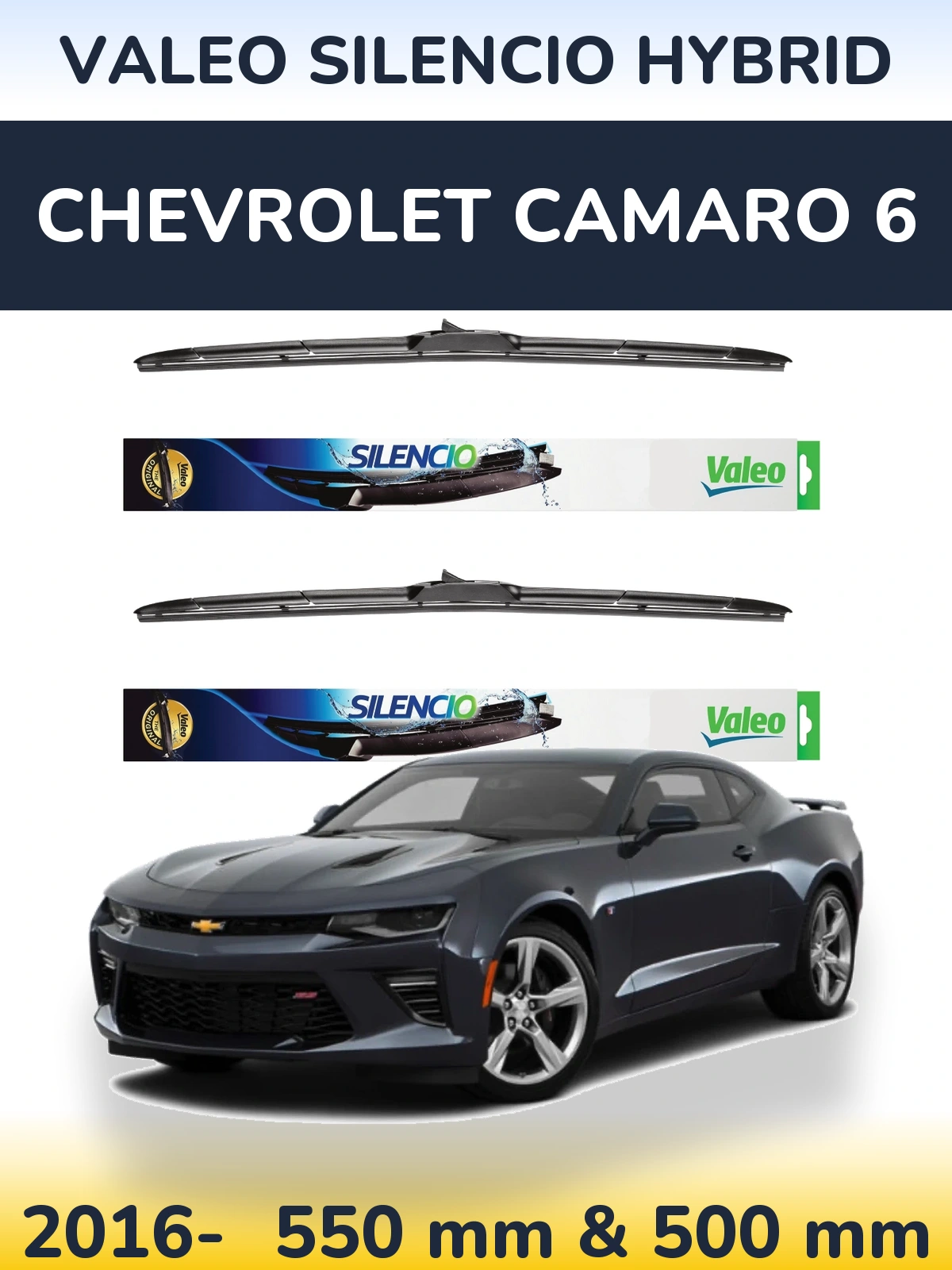 Torkarblad Valeo Silencio Hybrid för Chevrolet Camaro 6