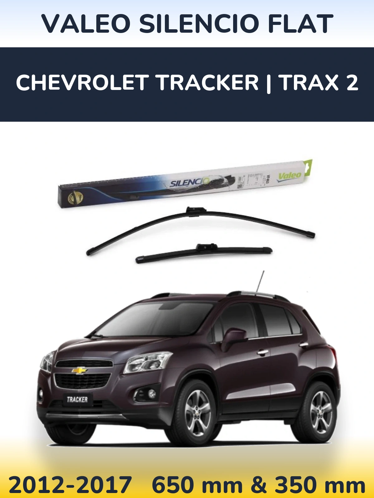 Torkarblad Valeo Silencio Flat för Chevrolet Tracker | Trax 2