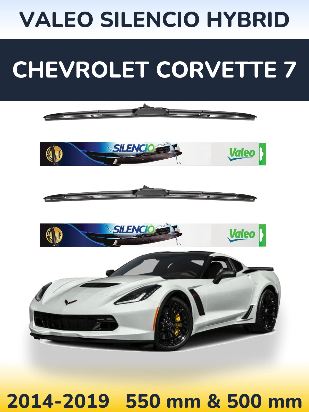 Torkarblad Valeo Silencio Hybrid för Chevrolet Corvette 7