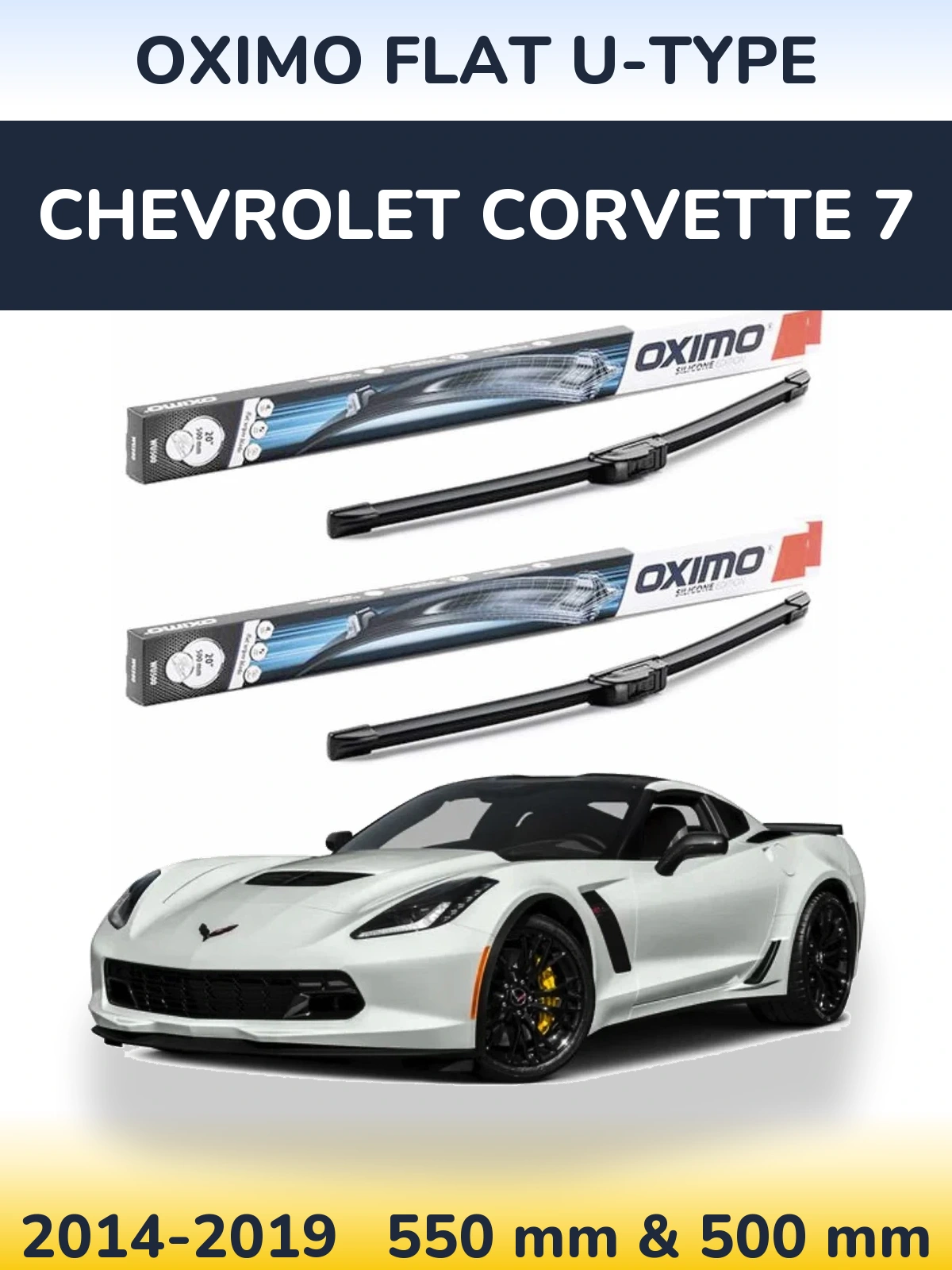 Torkarblad Oximo Flat U-type för Chevrolet Corvette 7
