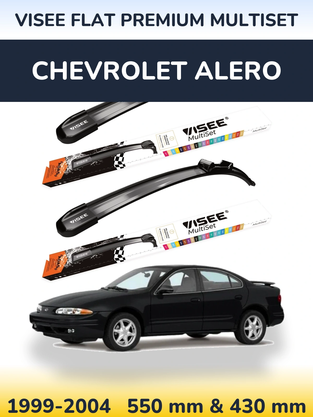 Torkarblad VISEE FLAT PREMIUM MultiSet för Chevrolet Alero