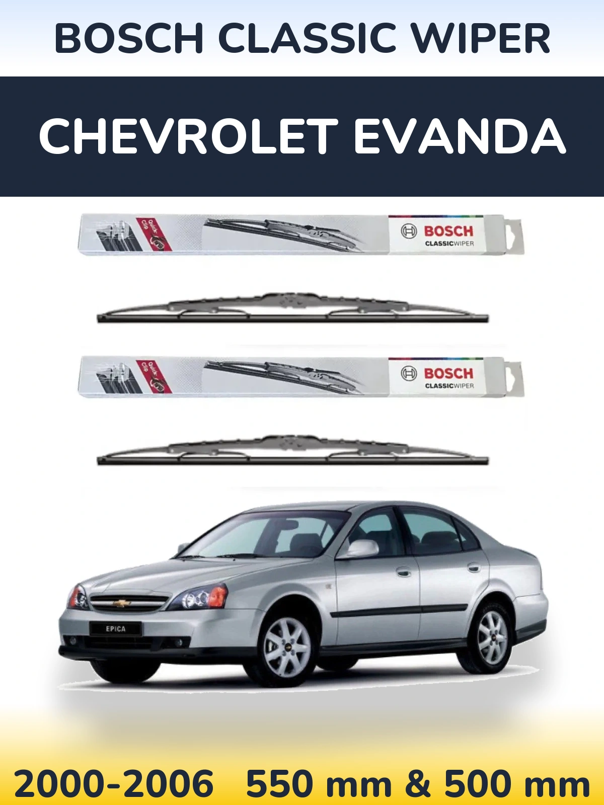 Torkarblad BOSCH Classic Wiper för Chevrolet Evanda