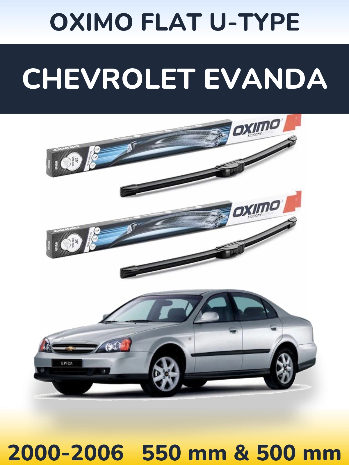 Torkarblad Oximo Flat U-type för Chevrolet Evanda