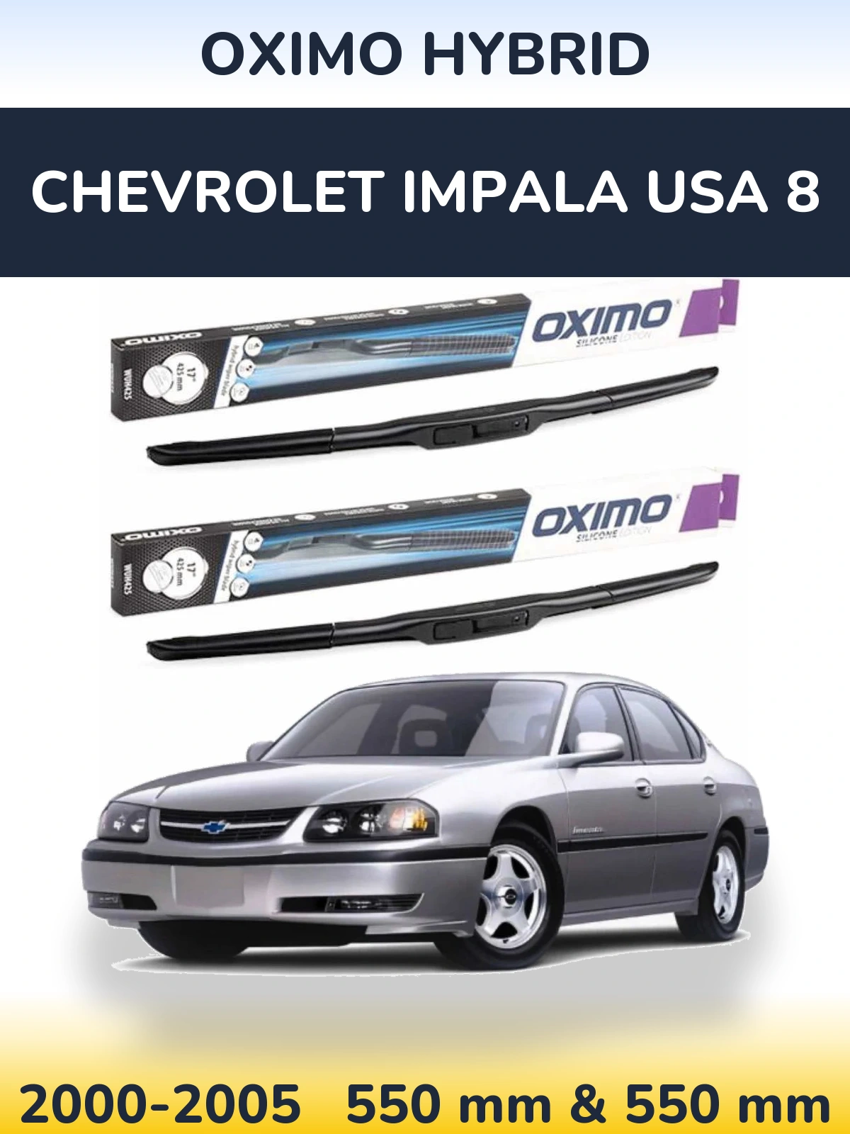 Torkarblad Oximo Hybrid för Chevrolet Impala USA 8