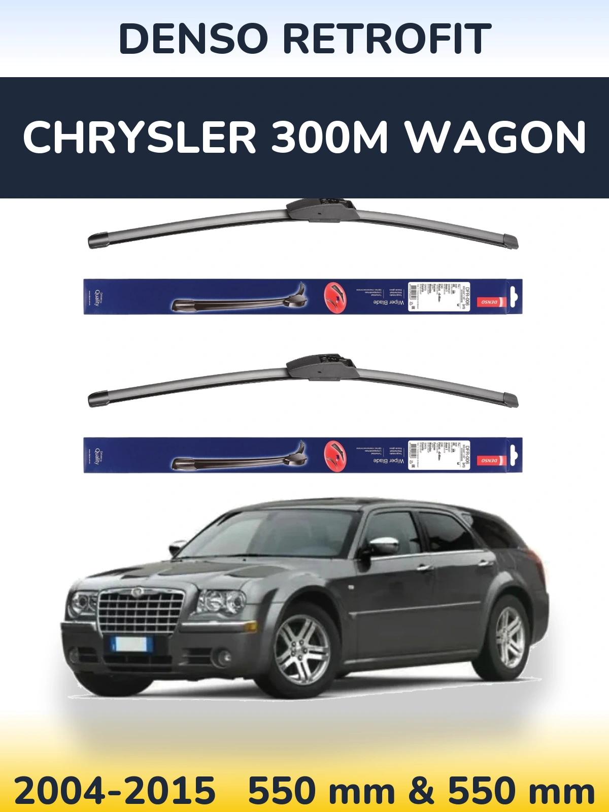 Комплект передніх щіток Denso Retrofit 550 & 550 мм для Chrysler 300M Wagon 2004-2015