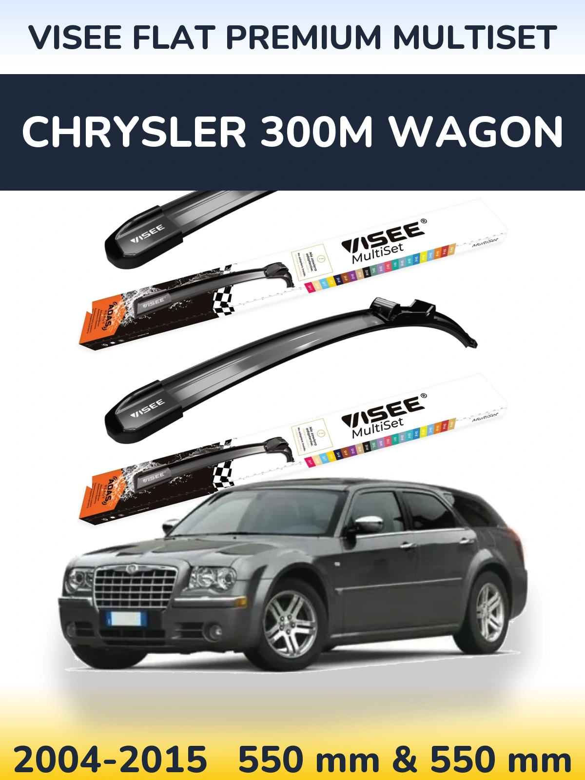 Torkarblad VISEE FLAT PREMIUM MultiSet för Chrysler 300M Wagon