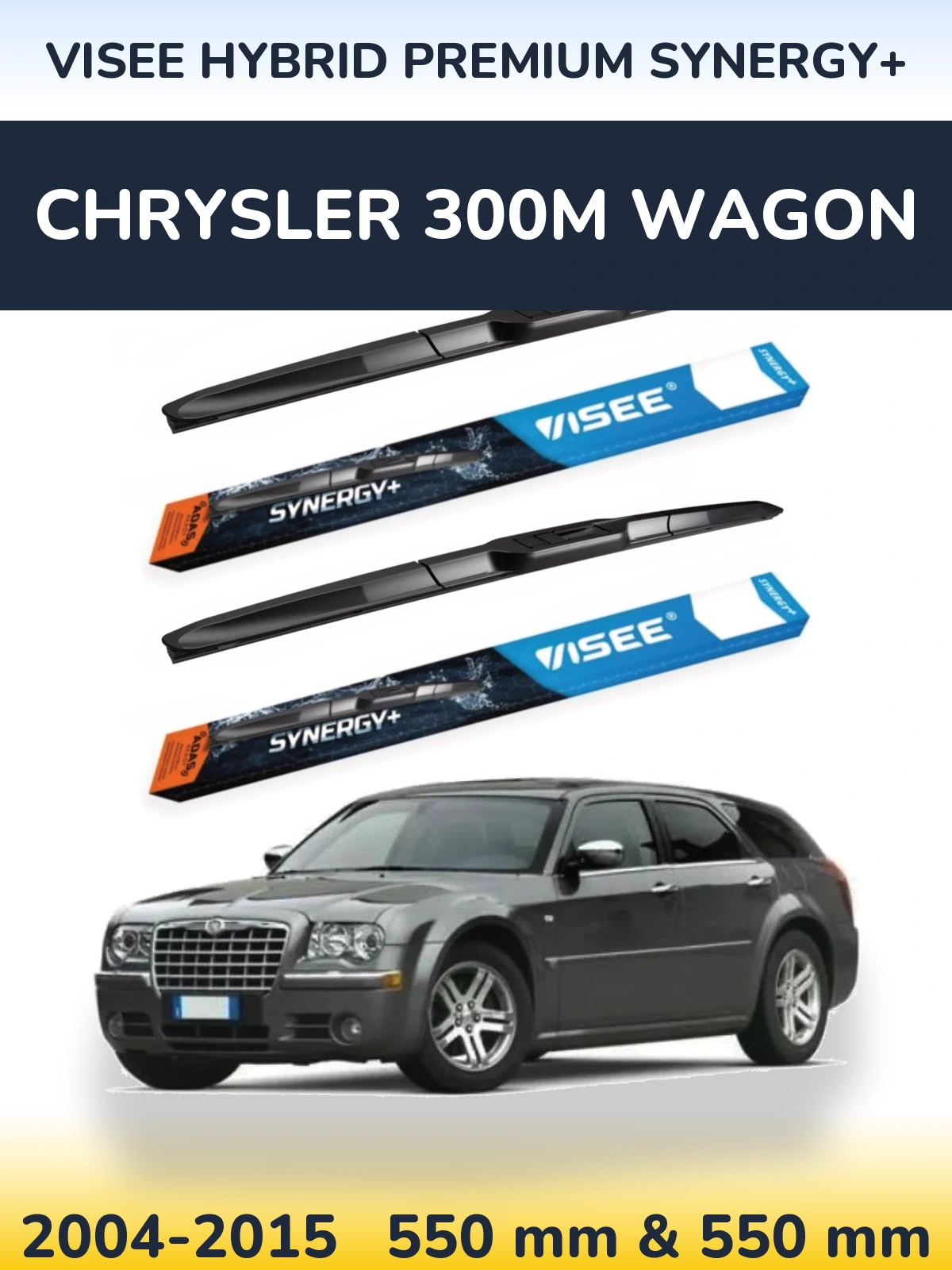 Комплект передніх щіток VISEE HYBRID PREMIUM SYNERGY+ 550 & 550 мм для Chrysler 300M Wagon 2004-2015