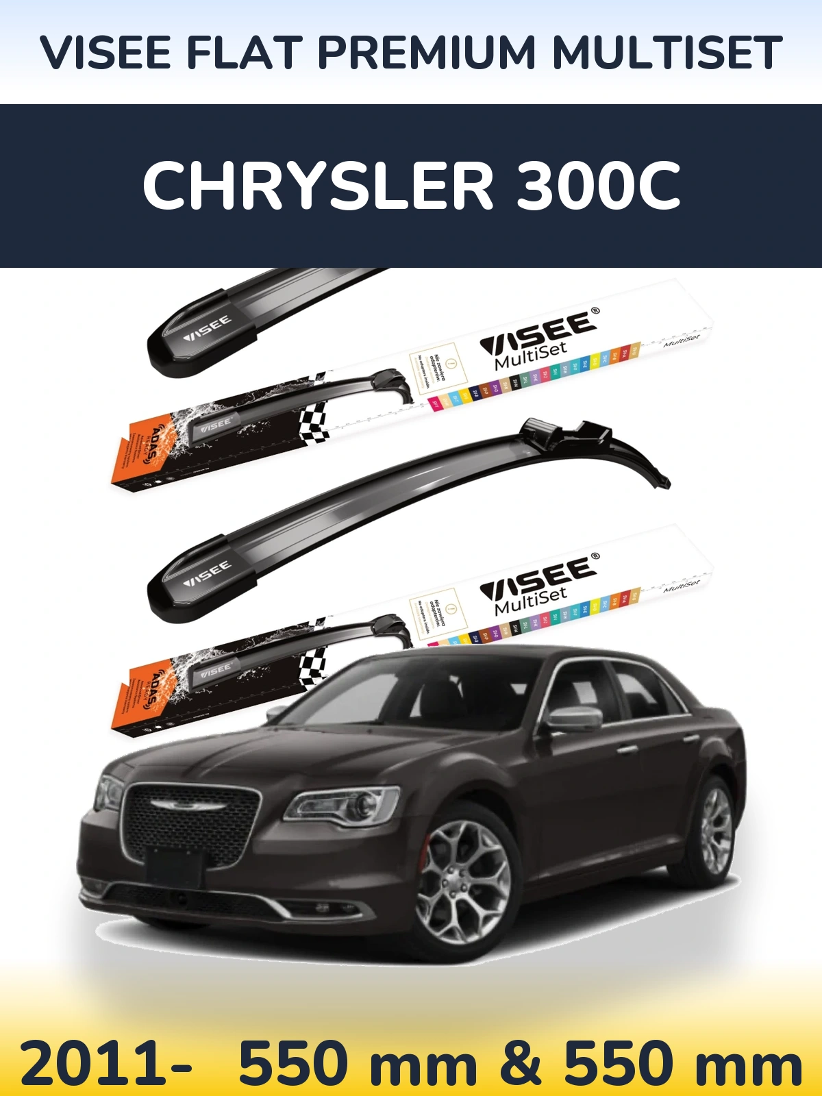 Torkarblad VISEE FLAT PREMIUM MultiSet för Chrysler 300C