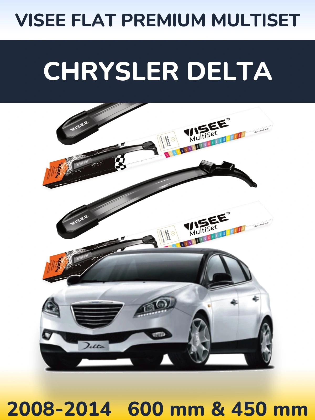 Torkarblad VISEE FLAT PREMIUM MultiSet för Chrysler Delta