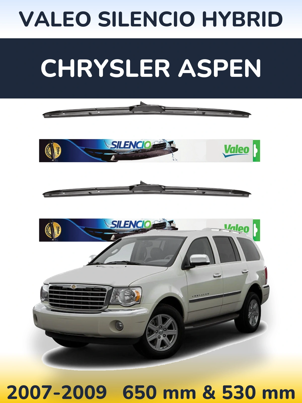 Torkarblad Valeo Silencio Hybrid för Chrysler Aspen