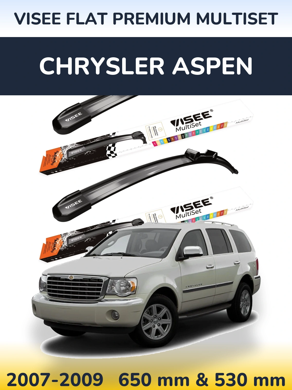 Torkarblad VISEE FLAT PREMIUM MultiSet för Chrysler Aspen